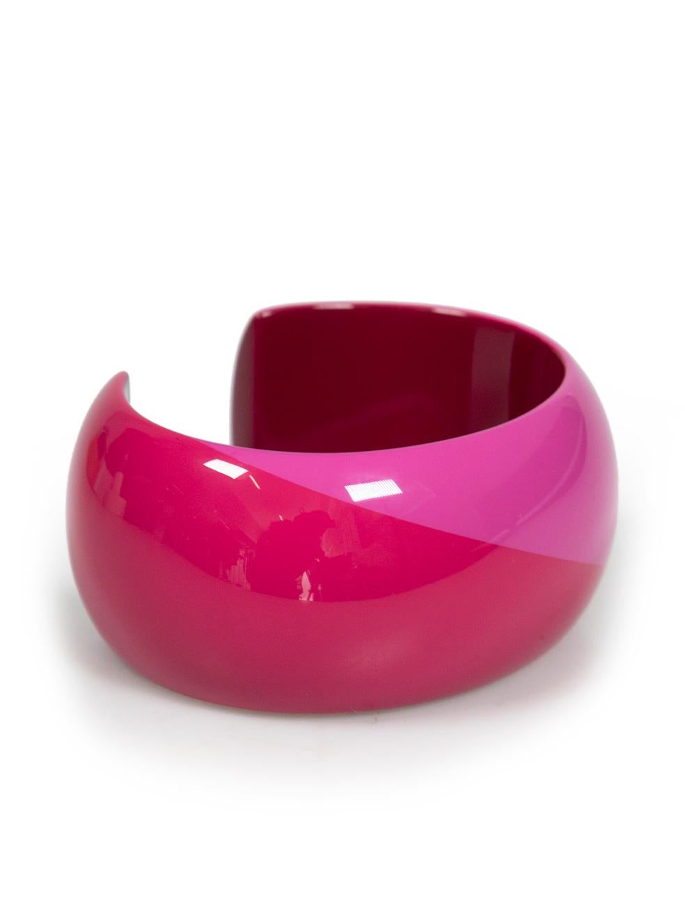 Hermes Pink Lacquer Wide Bangle In Excellent Condition For Sale In London, GB