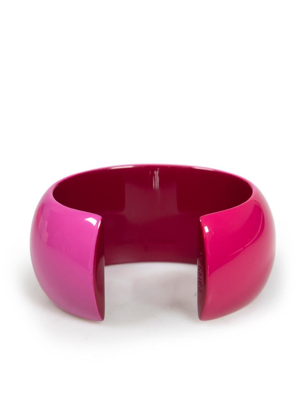 Women's Hermes Pink Lacquer Wide Bangle For Sale