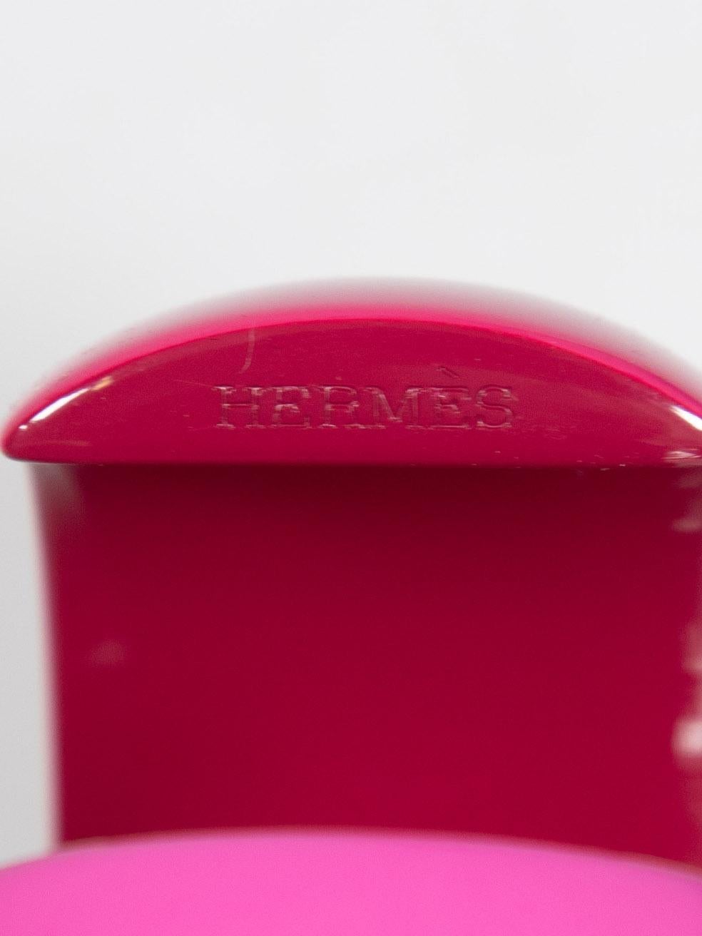 Hermes Pink Lacquer Wide Bangle For Sale 1