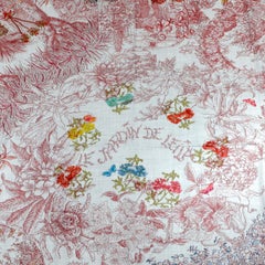 Hermès Pink Le Jardin de Leila Cashmere and Silk Scarf