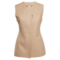 Hermes Pink Leather Button Detail Vest M