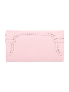 Hermes Pink Light Leather Palladium Kelly Evening Clutch Wallet in Box