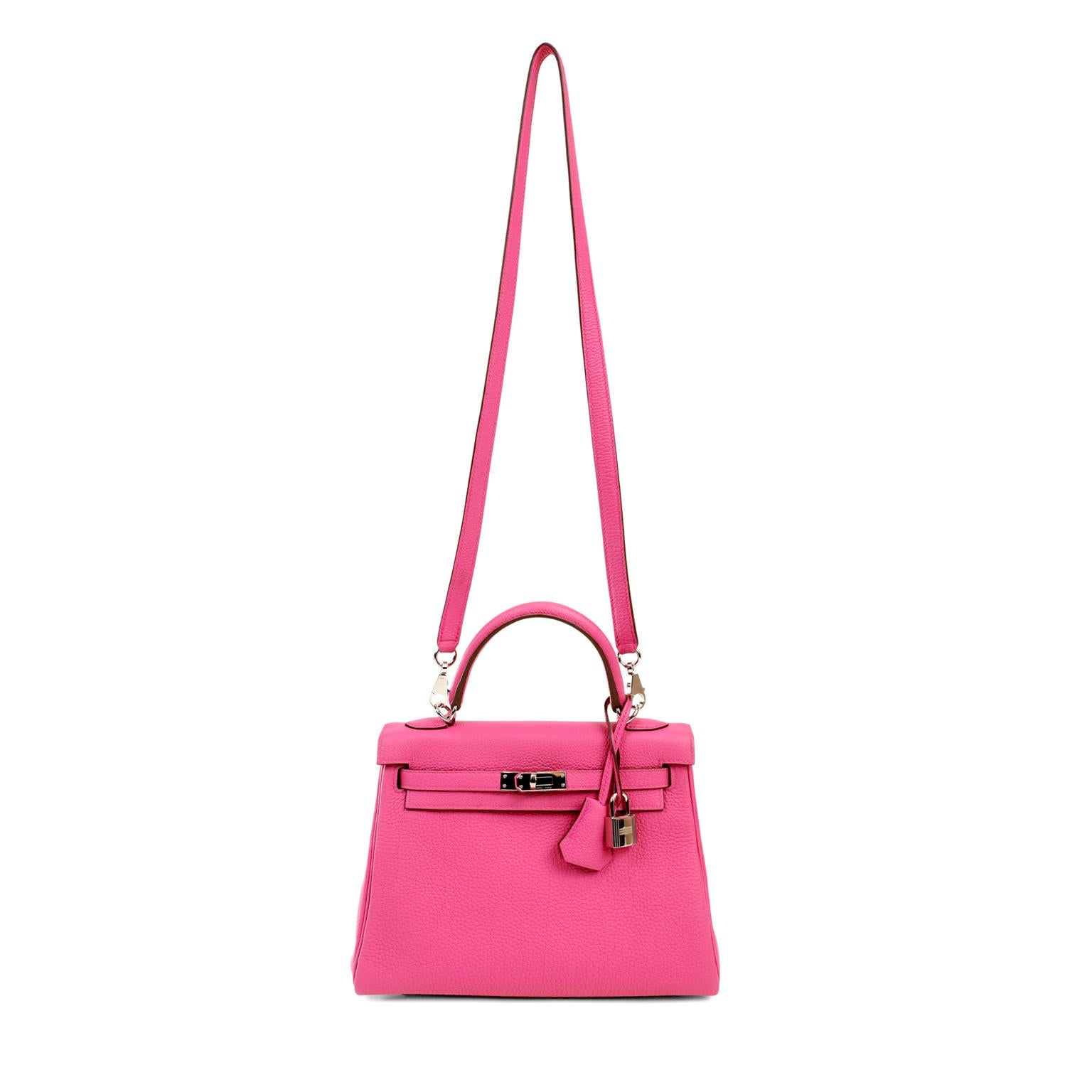 Hermès Pink Magnolia Togo 25 cm Kelly en vente 3