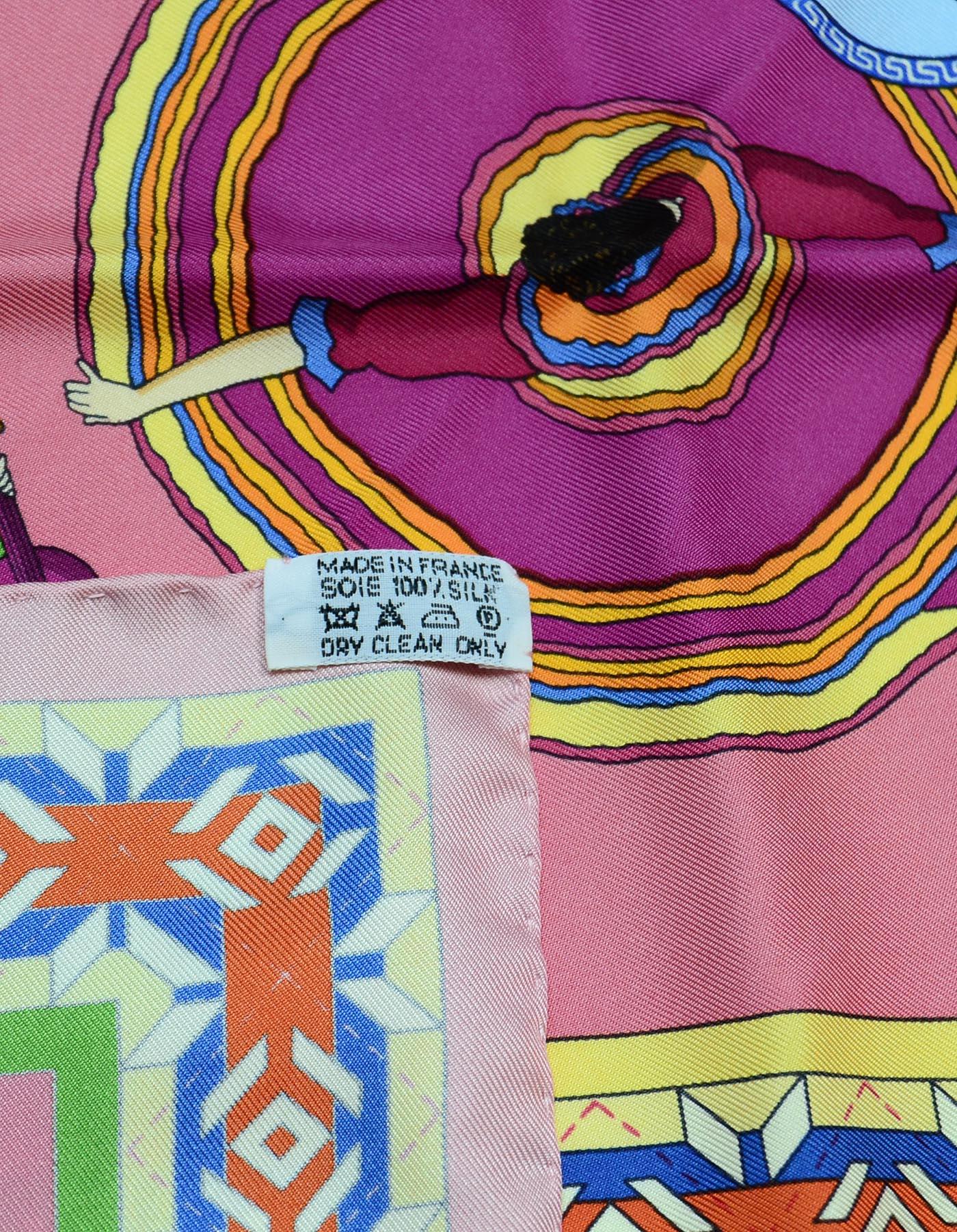 Women's Hermes Pink/Multicolor Collector's Belles Du Mexique 90CM Silk Scarf