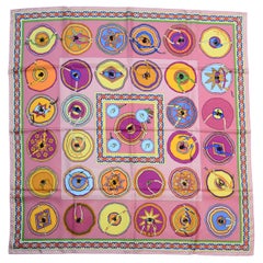 Hermes Pink/Multicolor Collector's Belles Du Mexique 90CM Silk Scarf