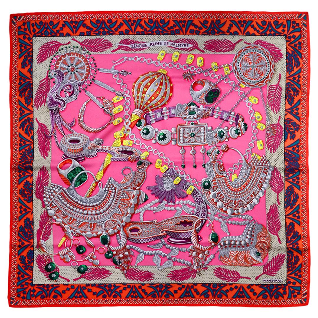 Hermes Pink/Multicolor Zenobie Reine de Palmyre Silk Scarf