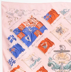 Hermes Pink Pavois by P Ledoux Silk Scarf