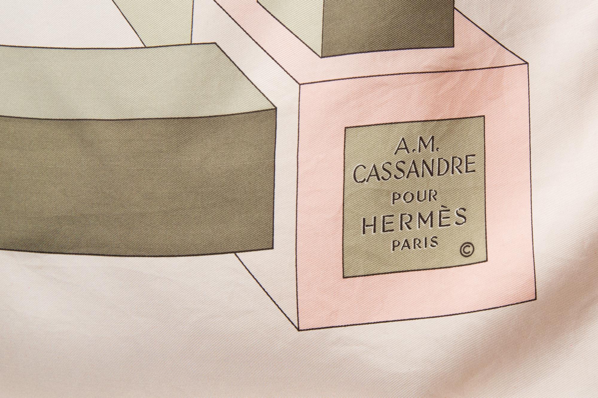 Hermes Pink Perspective by A.M.Cassandre pour Hermes Paris Silk Scarf 2