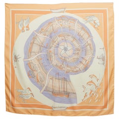 Hermès Pink Printed Silk Compagnons de Mer Scarf