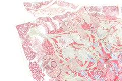 Hermes Pink Red Floral Silk Scarf 2H0315C