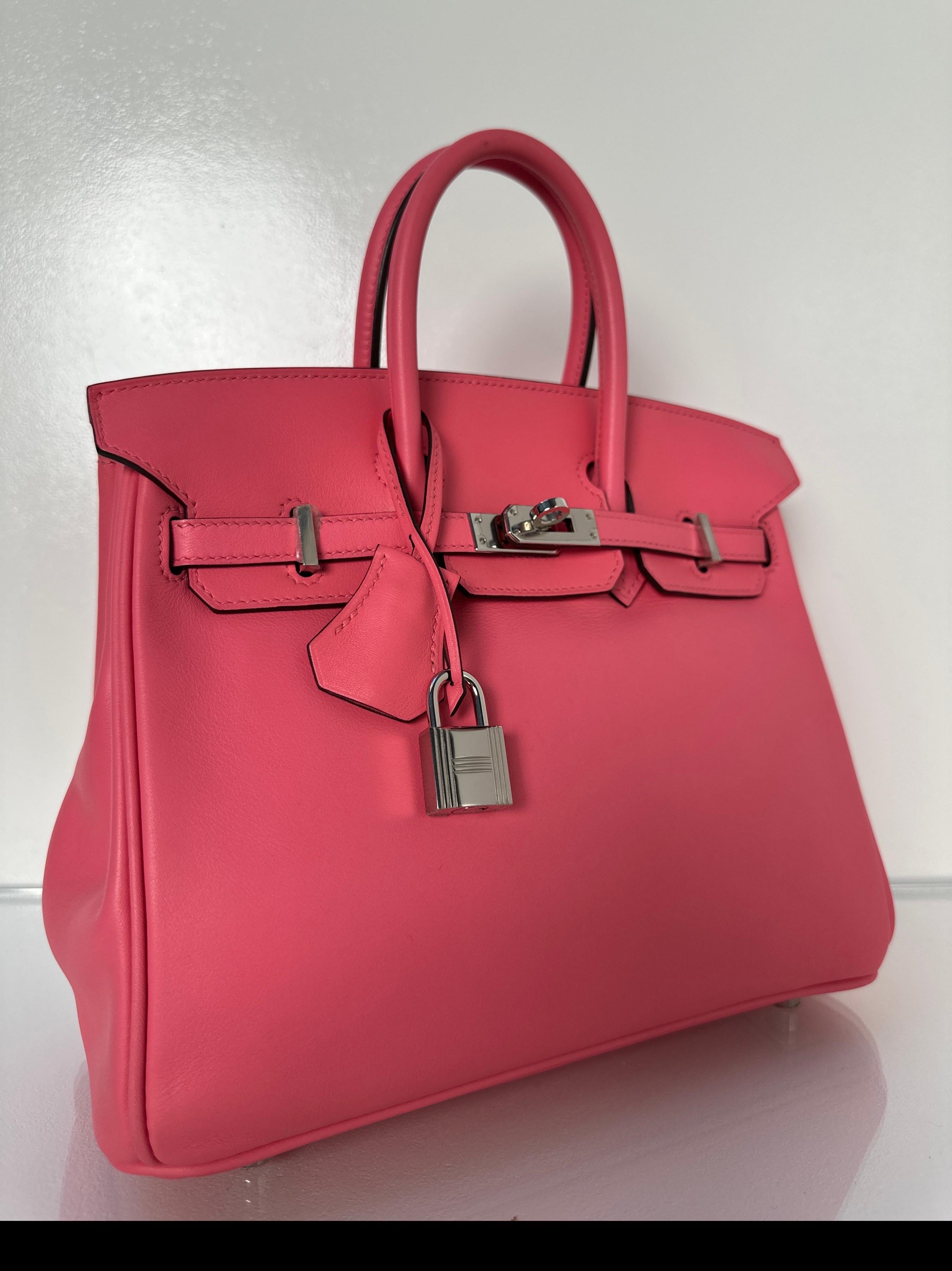 Hermes Pink Rose Azalee Birkin 25 Bag 6