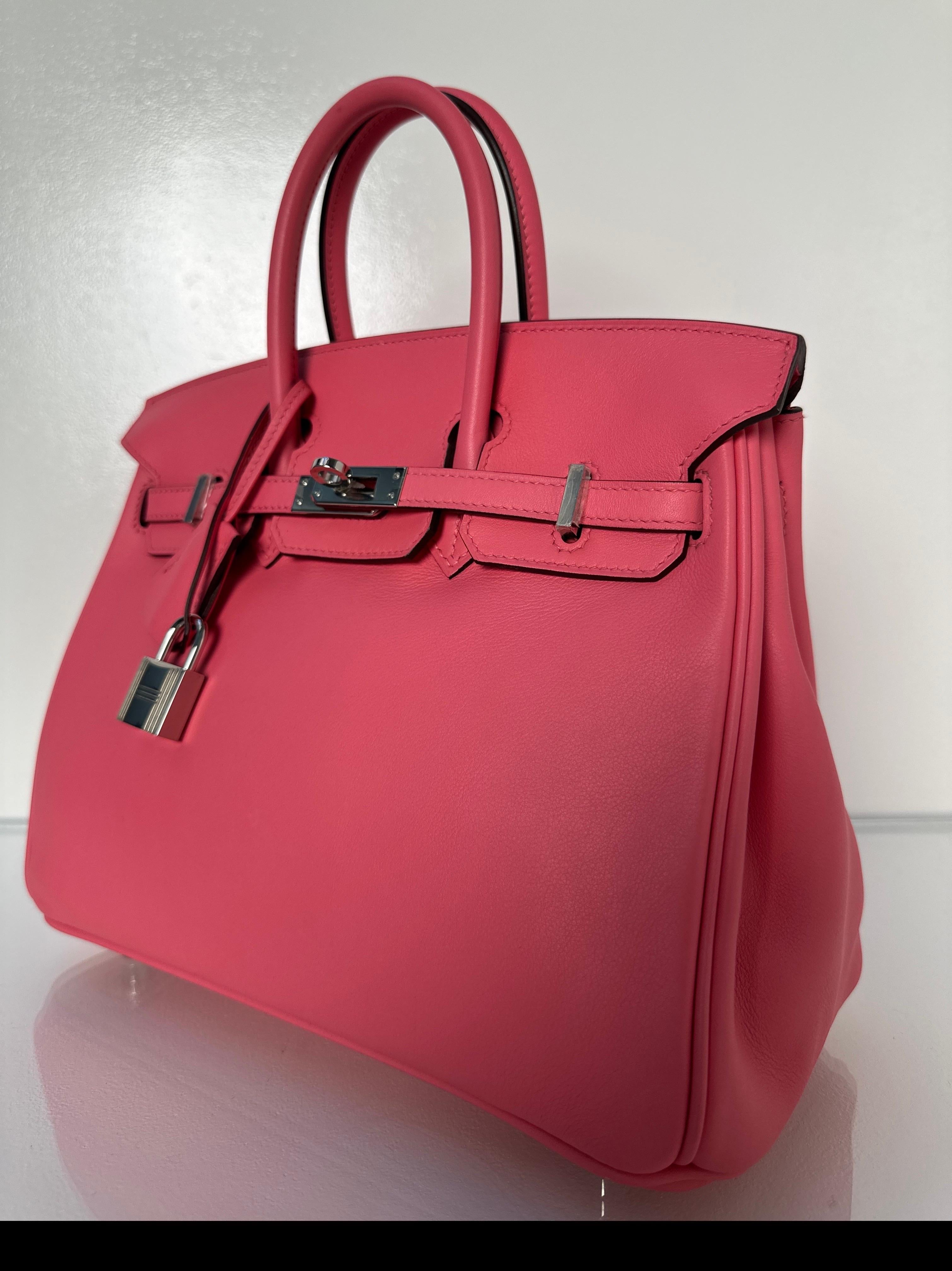 Hermes Pink Rose Azalee Birkin 25 Bag 7