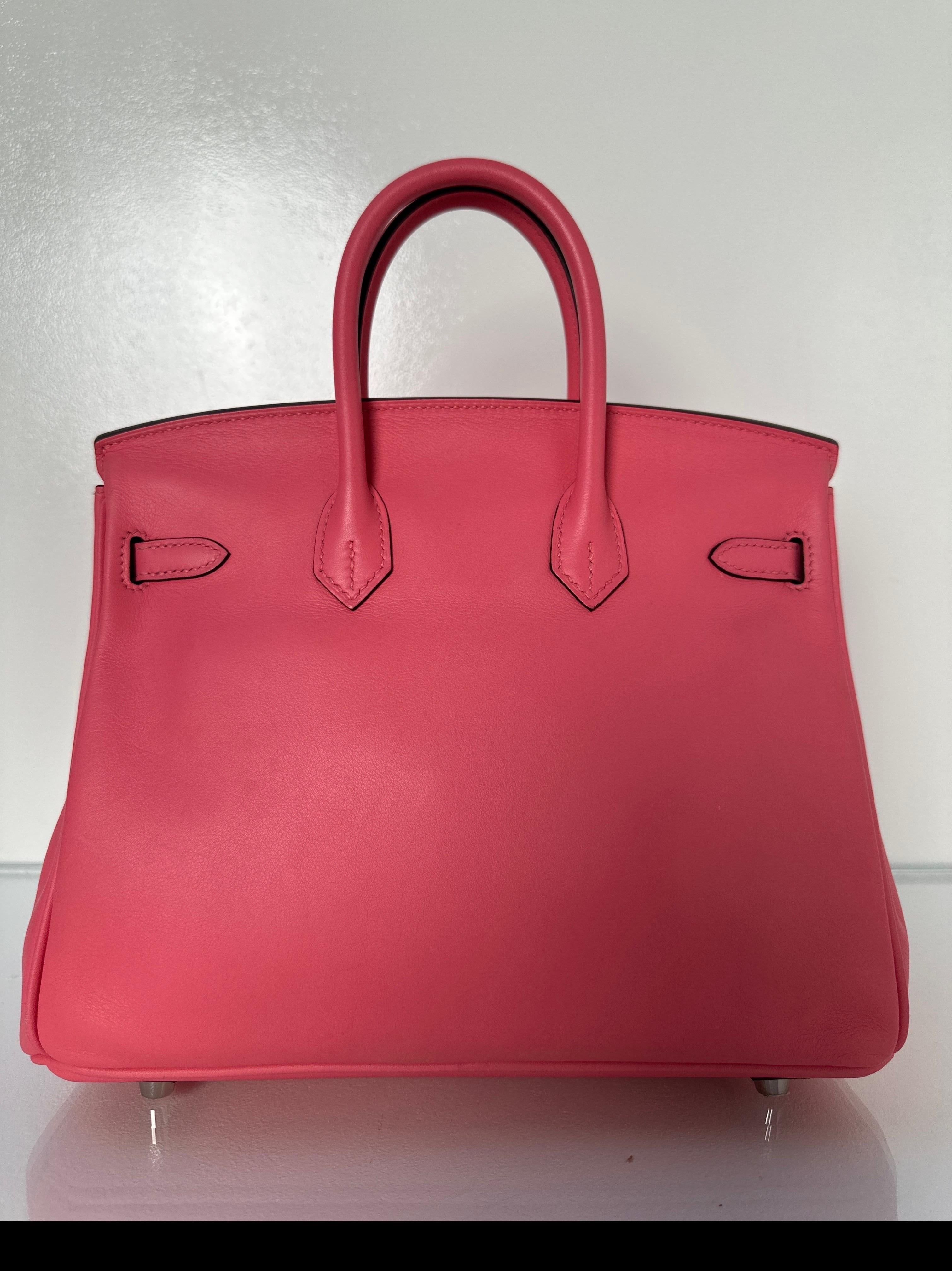 Hermes Pink Rose Azalee Birkin 25 Bag 9