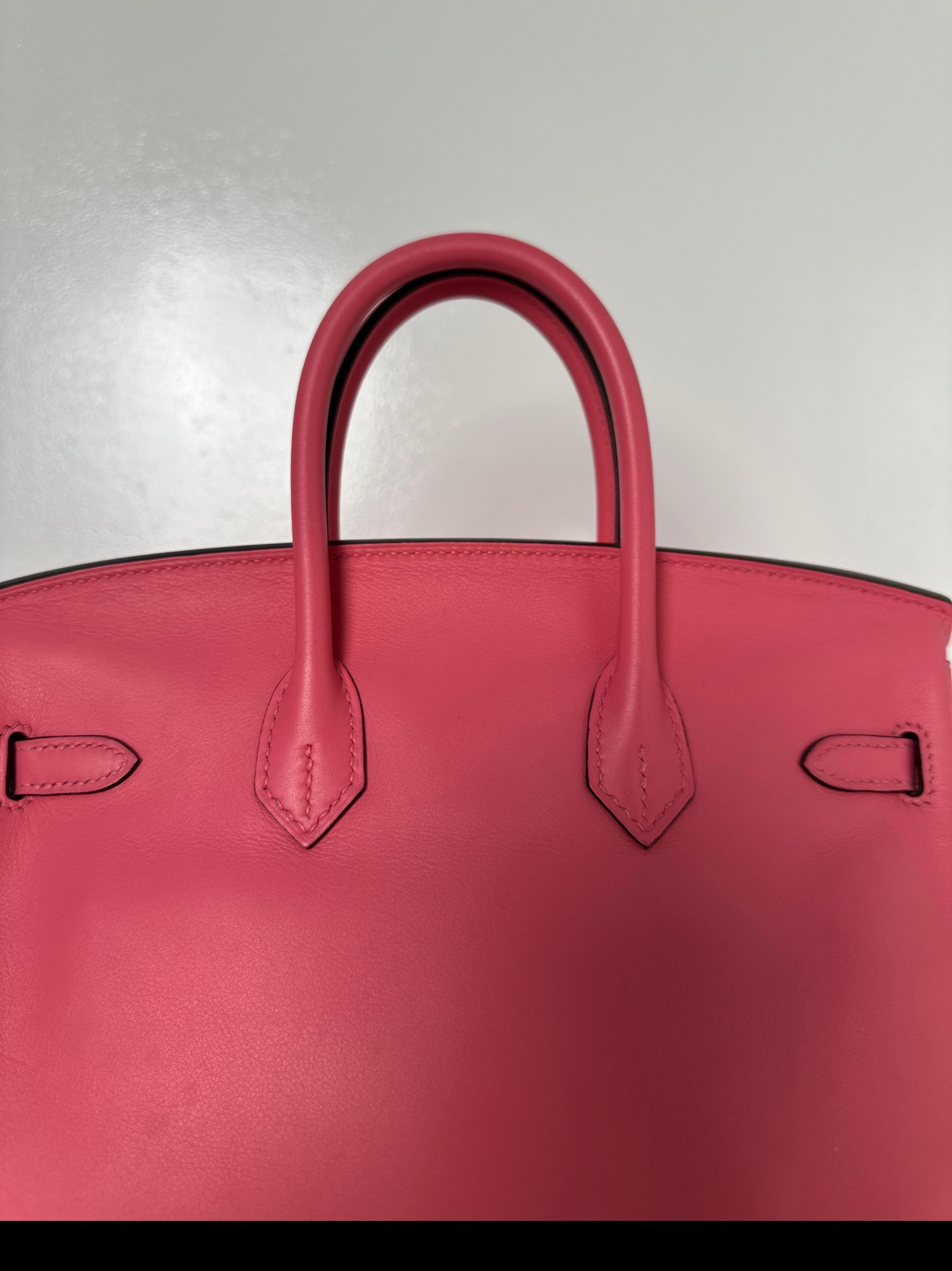 Hermes Pink Rose Azalee Birkin 25 Bag 10