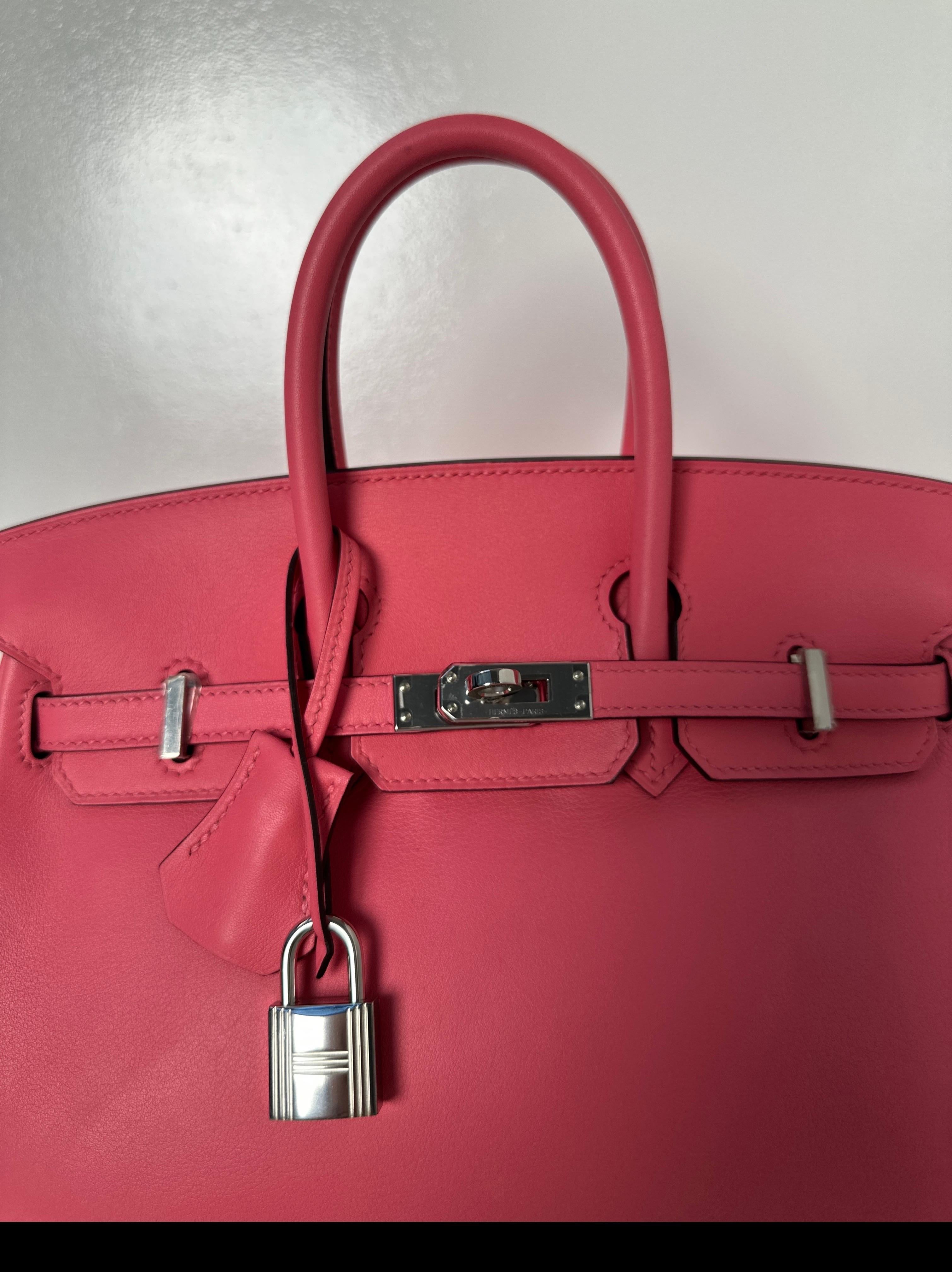 Hermes Pink Rose Azalee Birkin 25 Bag 11