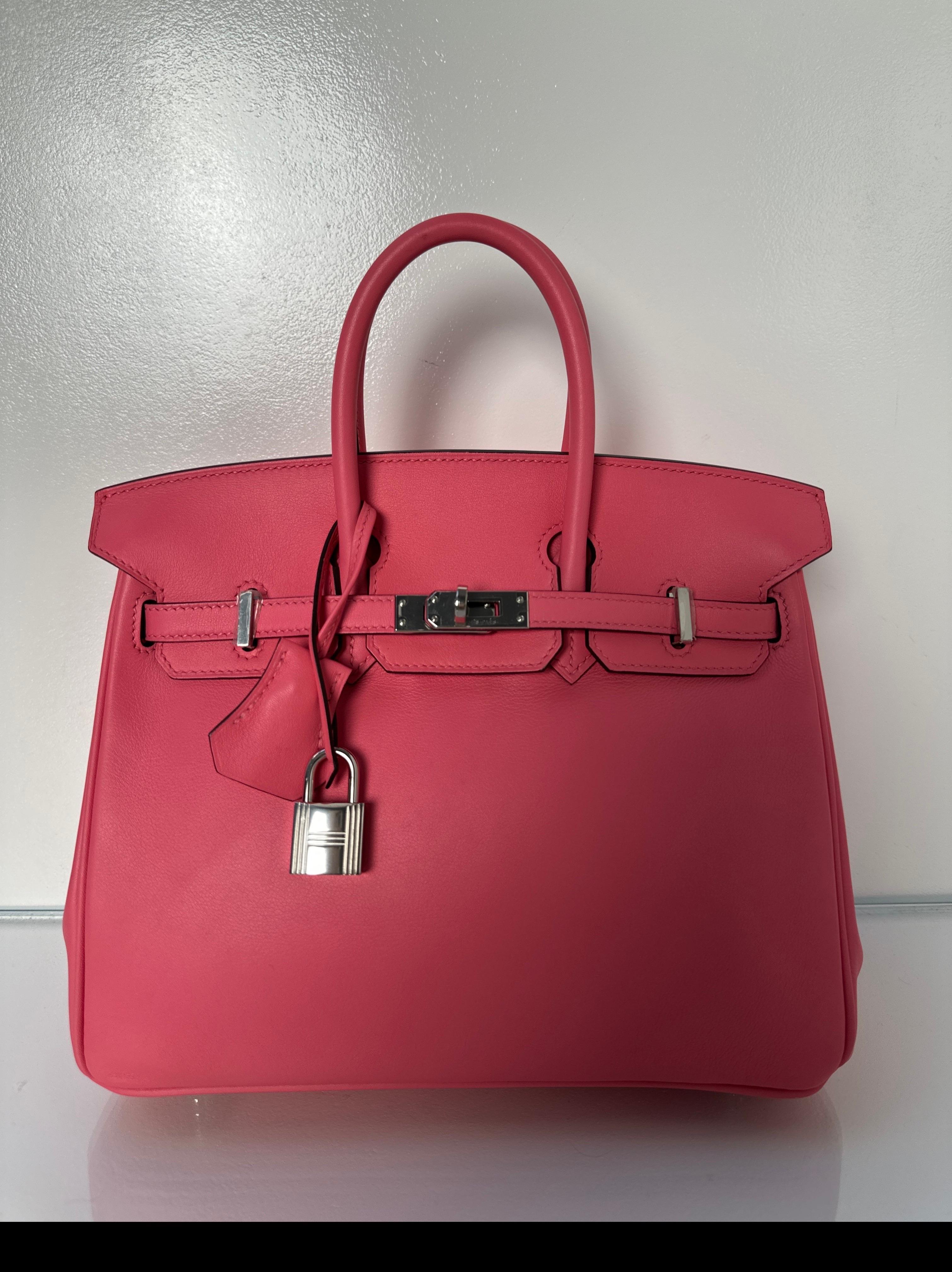 Hermes Pink Rose Azalee Birkin 25 Bag 14