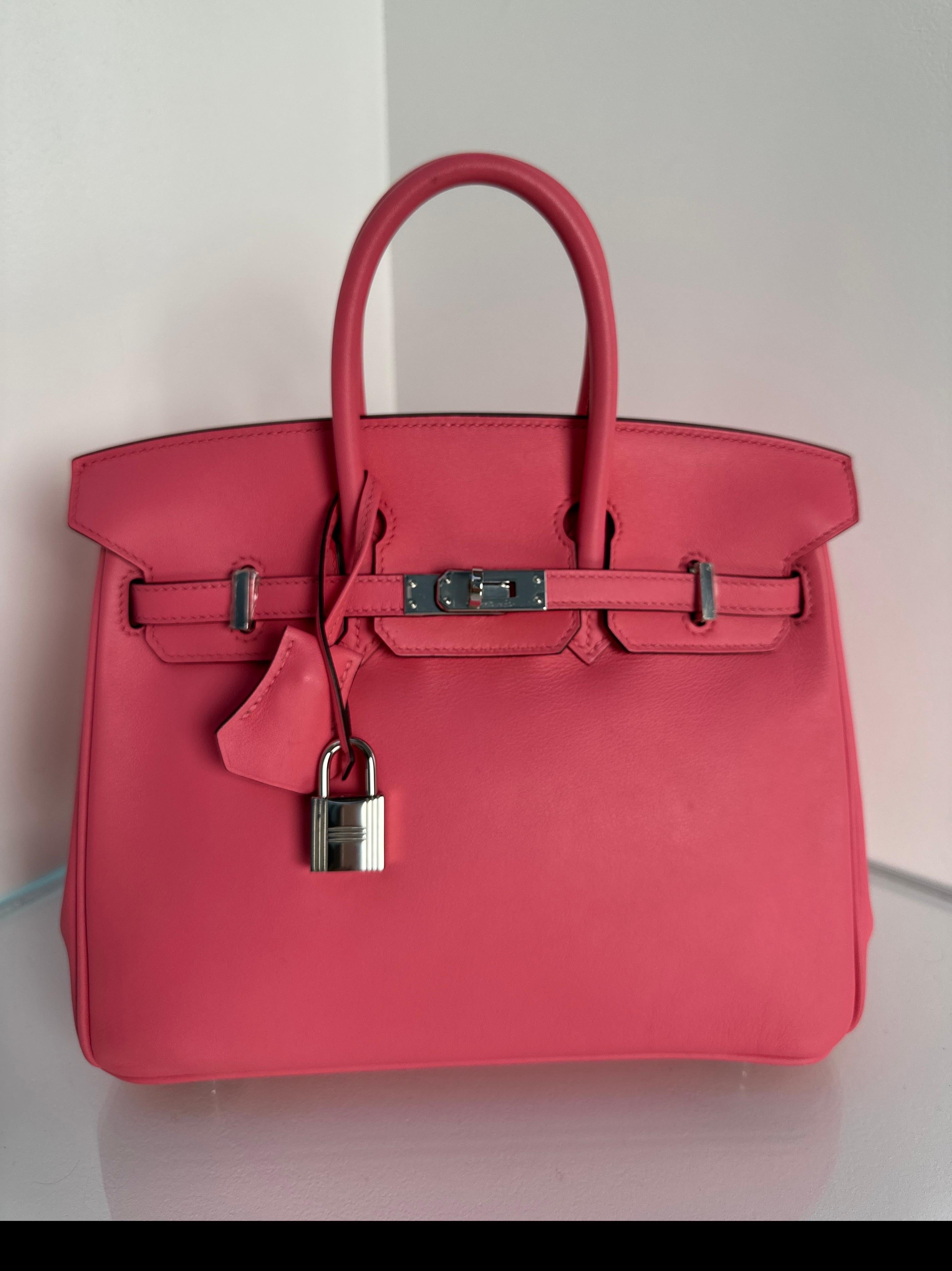 Hermes Pink Rose Azalee Birkin 25 Bag 15