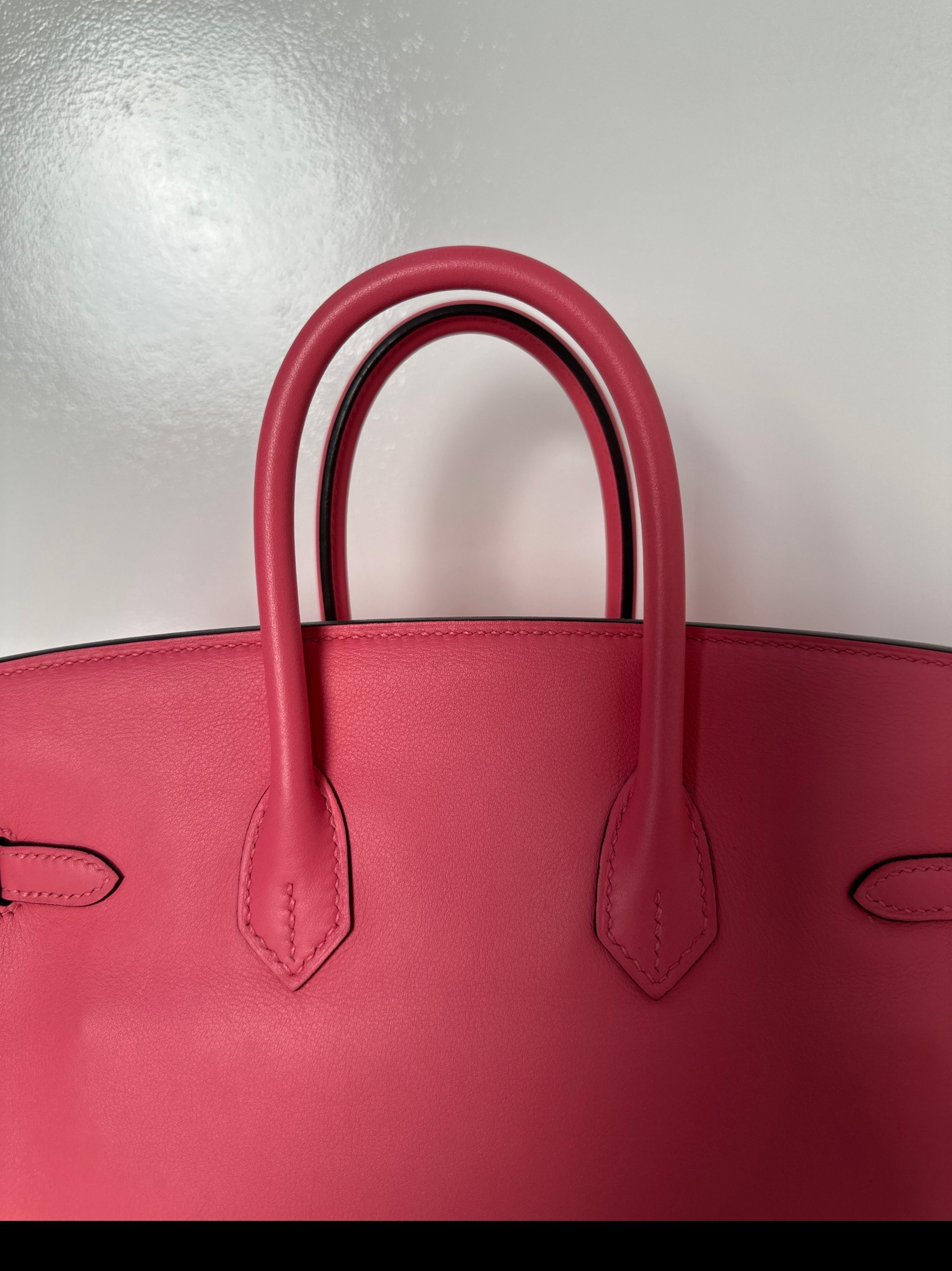 Women's or Men's Hermes Pink Rose Azalee Birkin 25 Bag