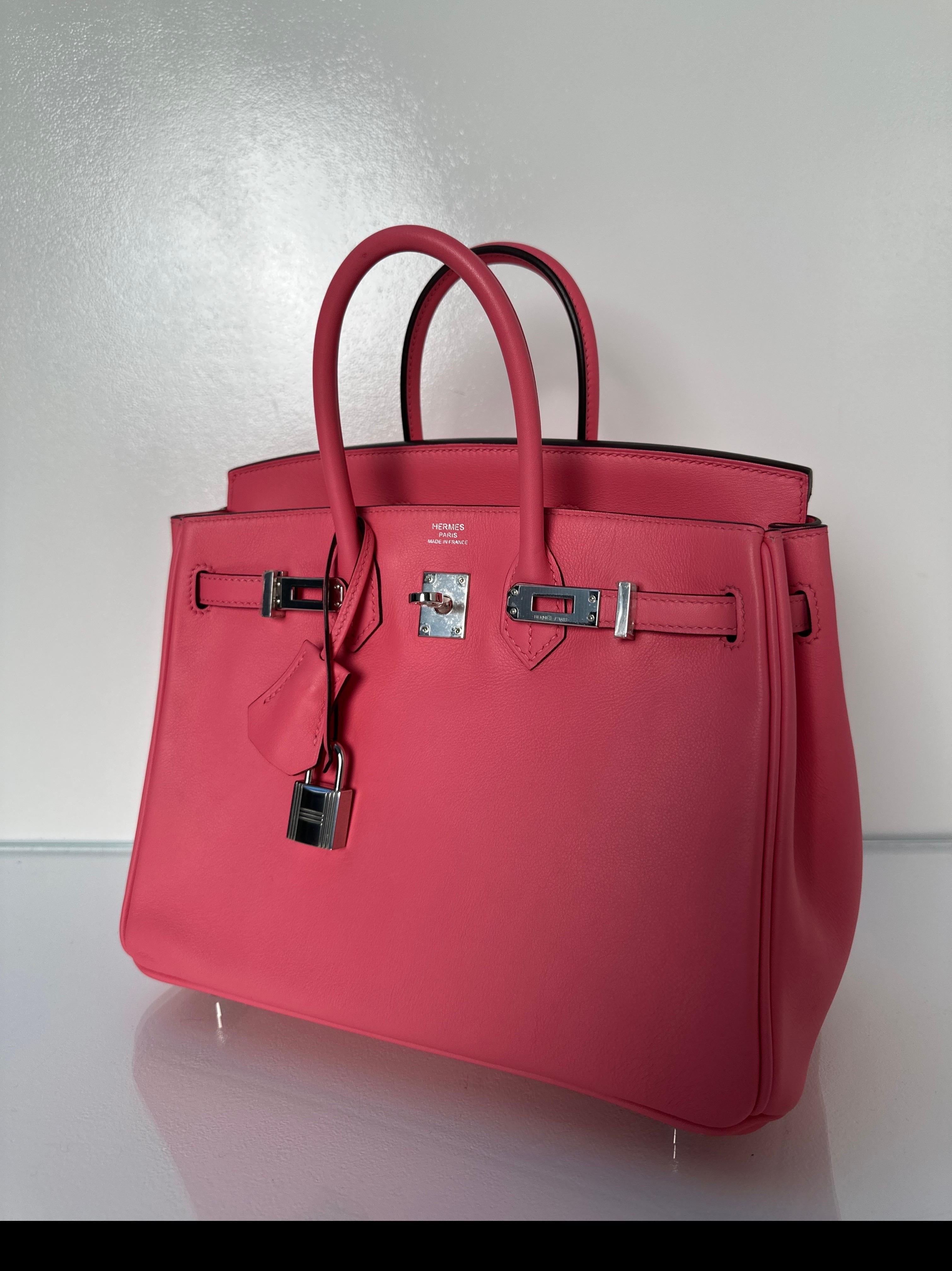Hermes Pink Rose Azalee Birkin 25 Bag 4