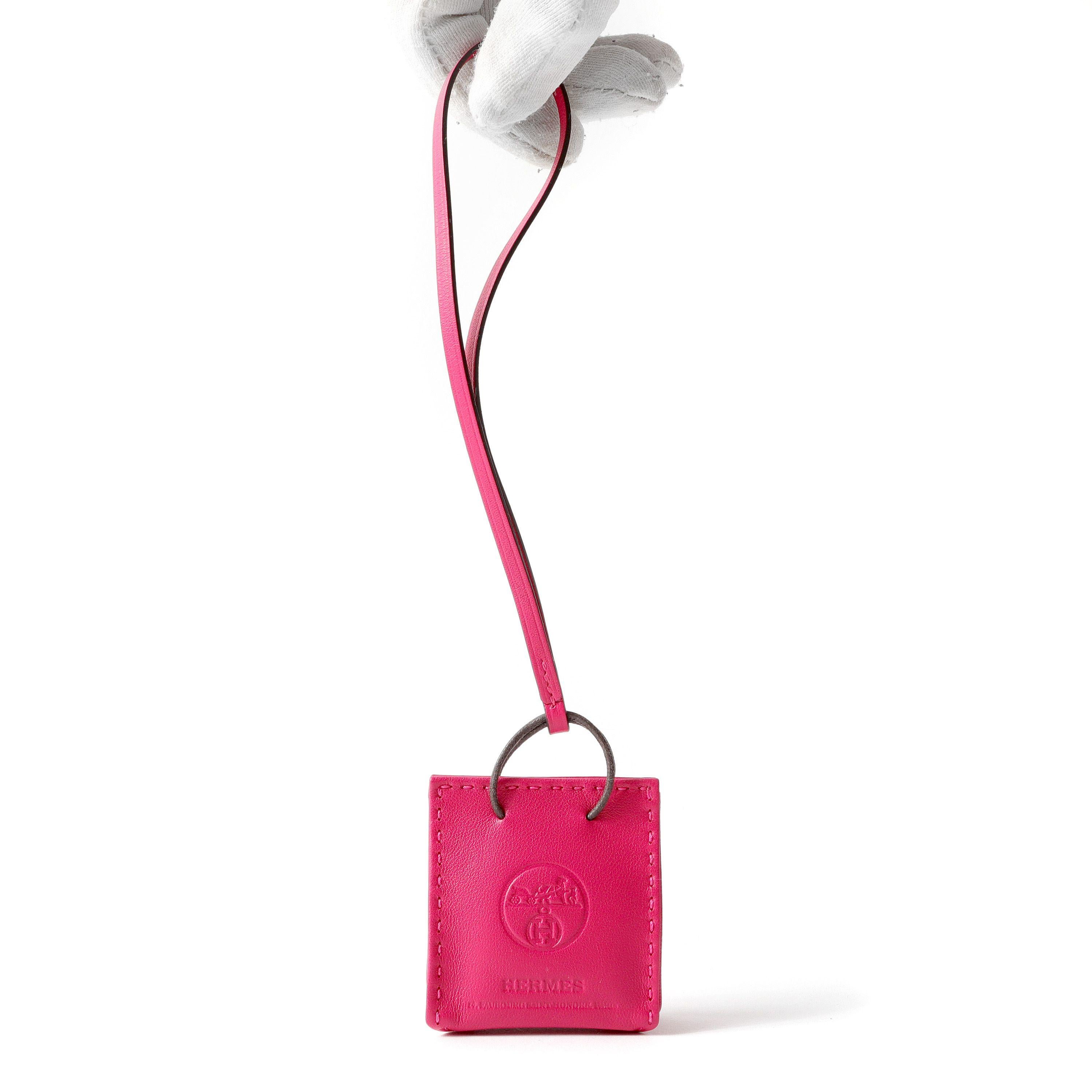 Women's Hermès Pink Shopping Bag Charm For Sale