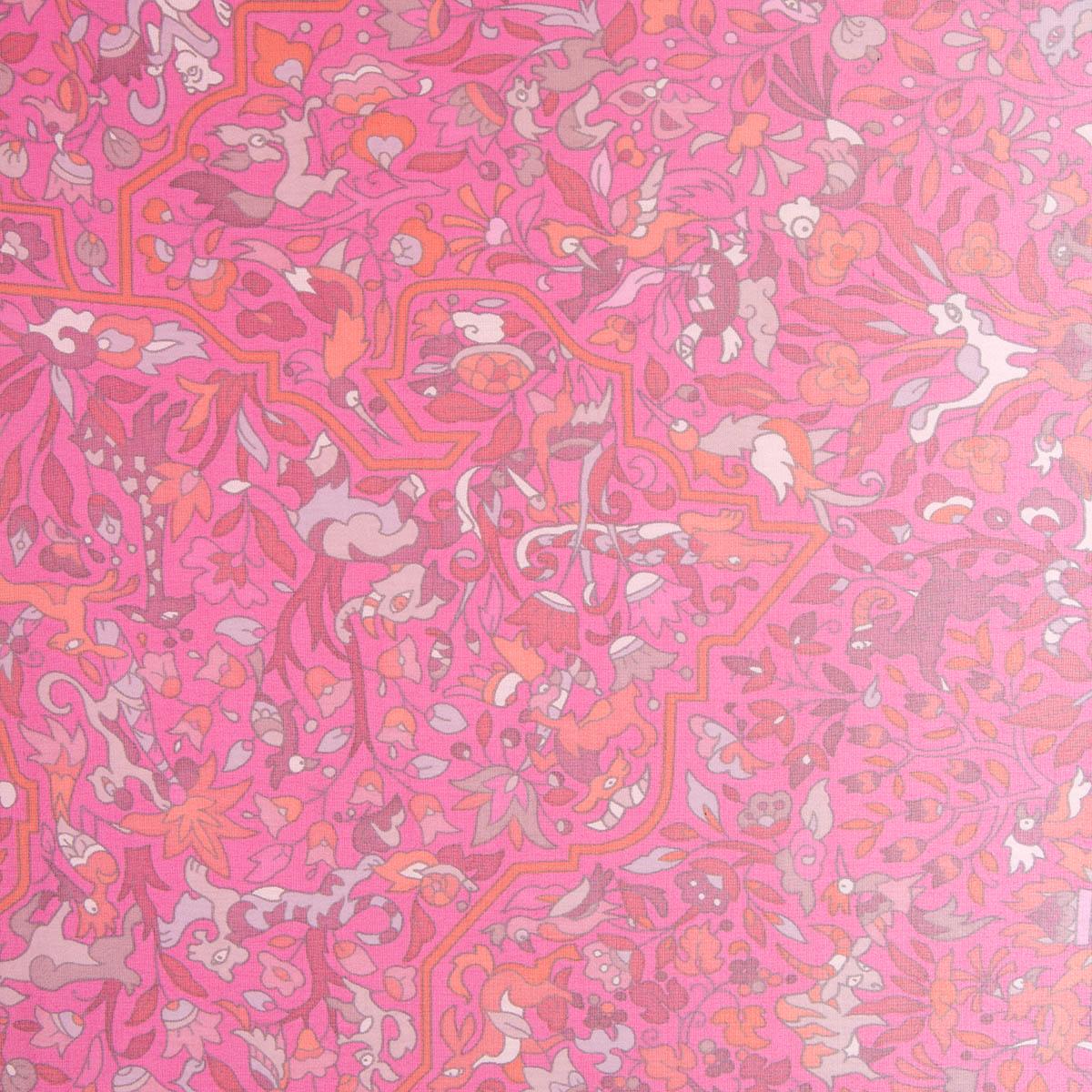Women's or Men's HERMES pink silk chiffon LES JARDINS D'ARMENIE OBLONGE Scarf