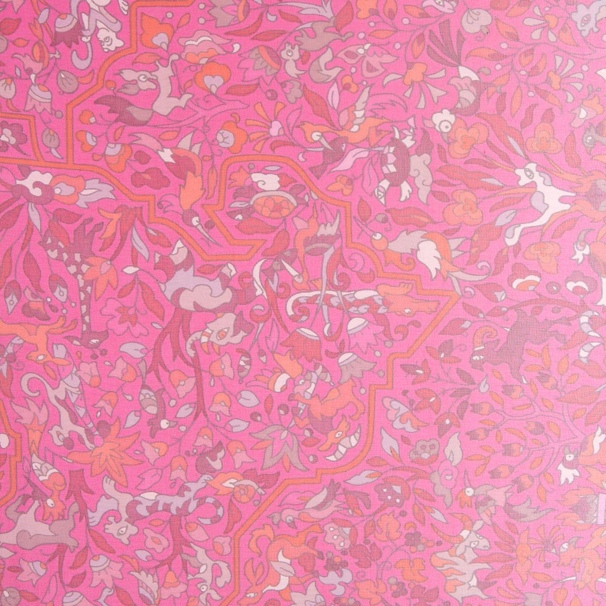 Pink HERMES pink silk chiffon LES JARDINS D'ARMENIE OBLONGE Scarf