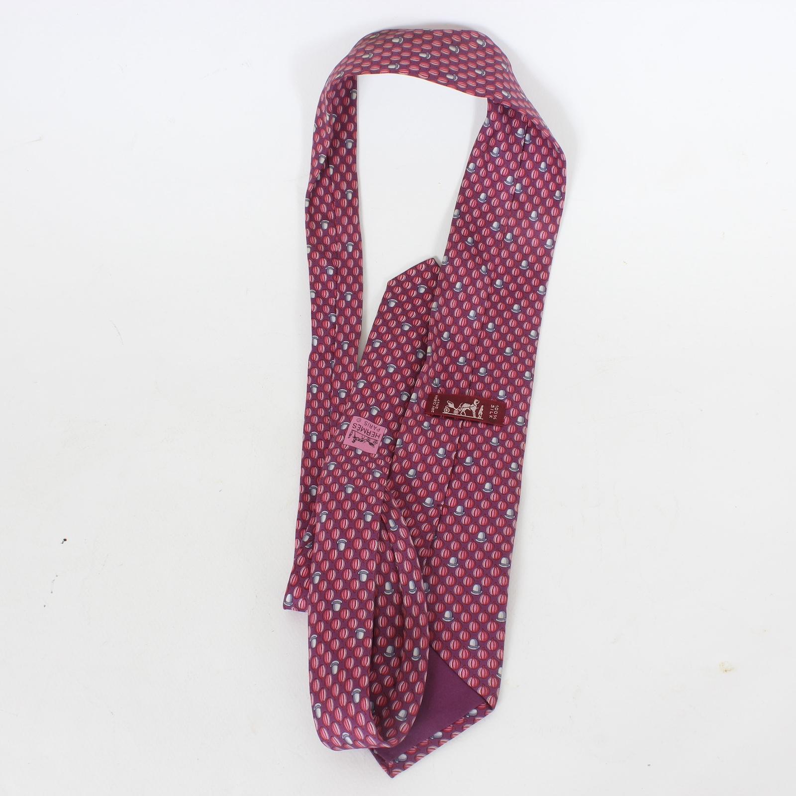 Hermes Pink Silk Classic Tie 1990s 5072 PA In Excellent Condition In Brindisi, Bt