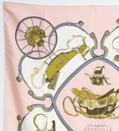 Hermes Pink Springs by Ledoux Silk Scarf