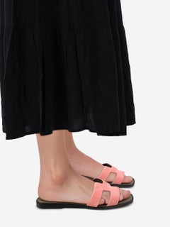 Hermès Pink Suede Oran Sandals Size IT 38.5