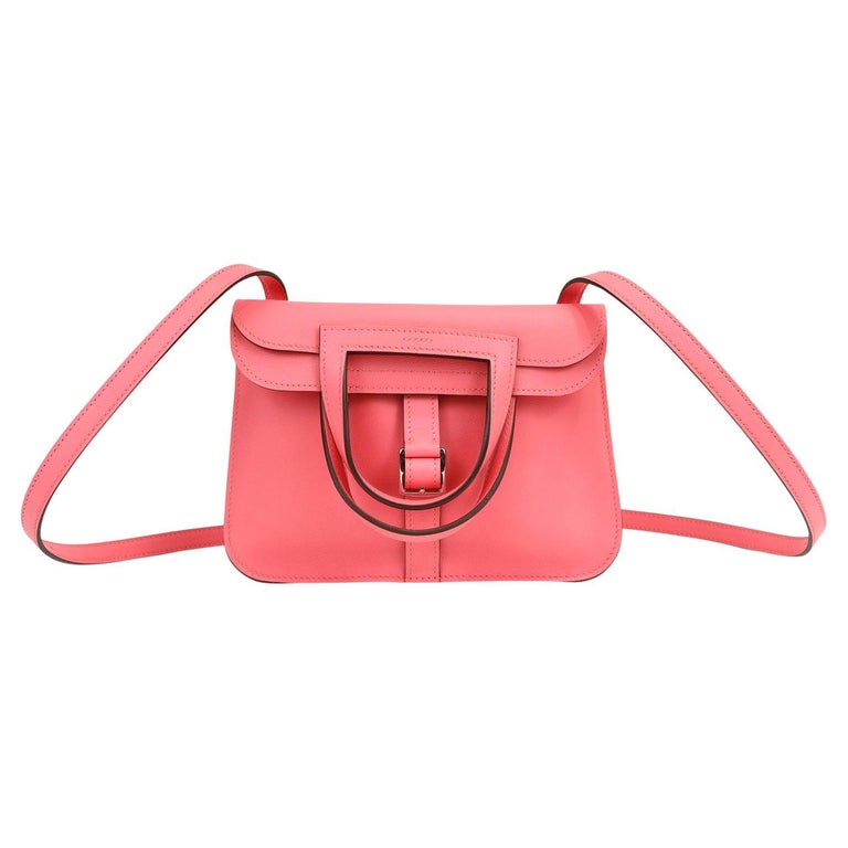 Hermès Pink Swift Leather Mini Halzan 22 For Sale
