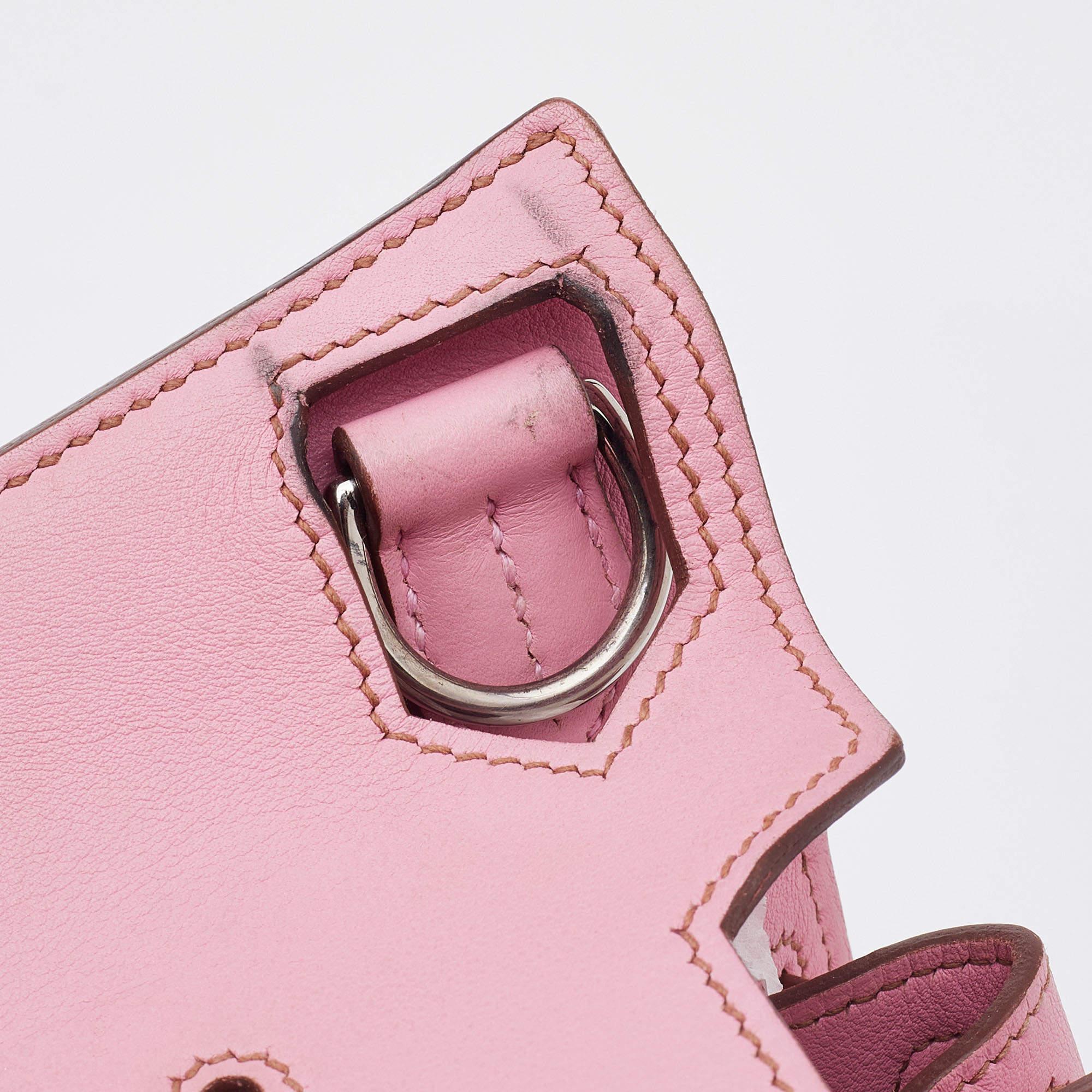 Hermes Pink Swift Leather Palladium Finish Jypsiere 28 Bag 6