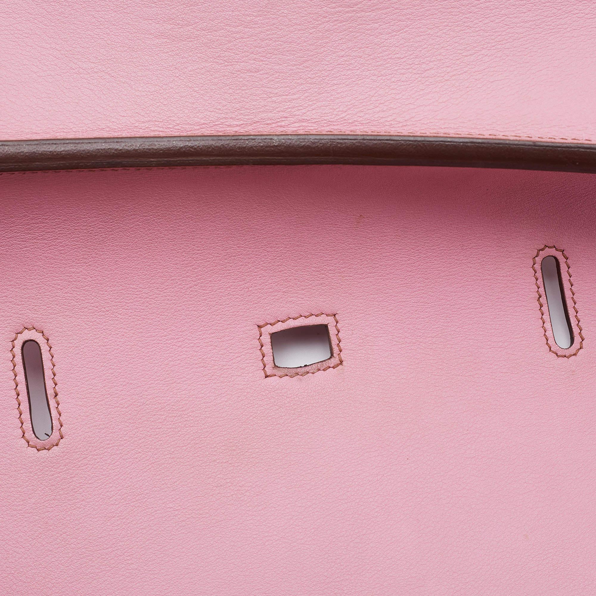 Hermes Pink Swift Leather Palladium Finish Jypsiere 28 Bag 7