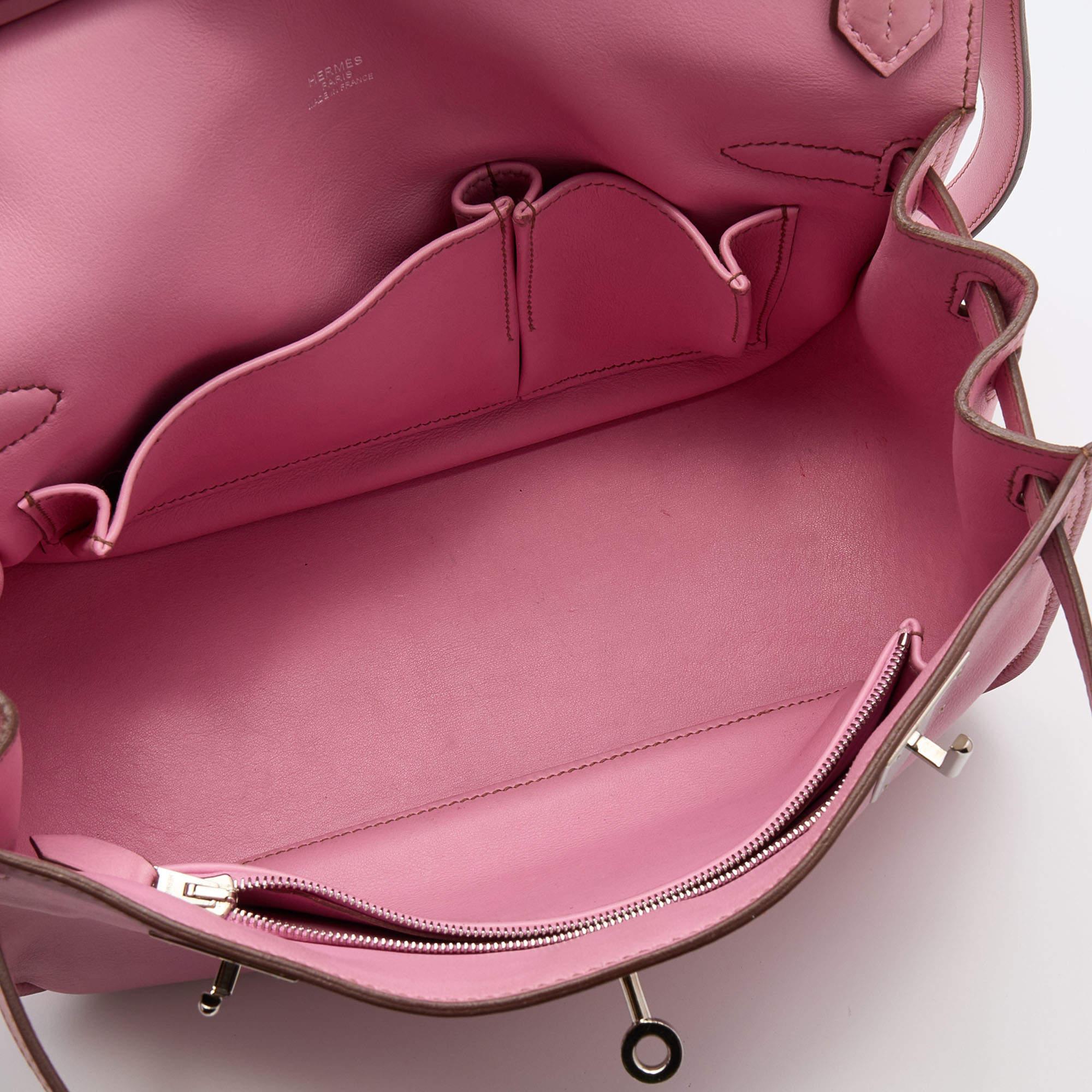 Hermes Pink Swift Leather Palladium Finish Jypsiere 28 Bag 9