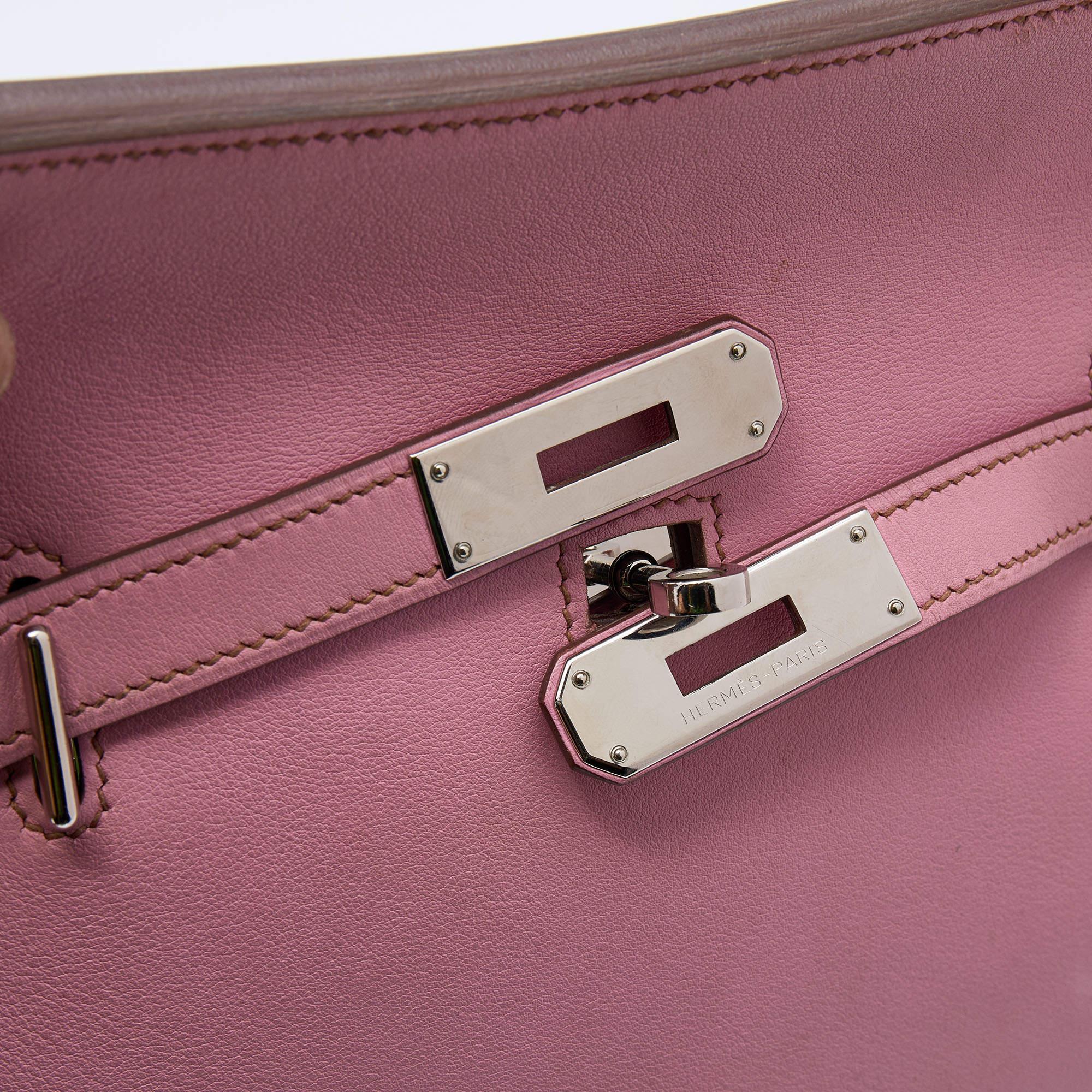 Hermes Pink Swift Leather Palladium Finish Jypsiere 28 Bag 11