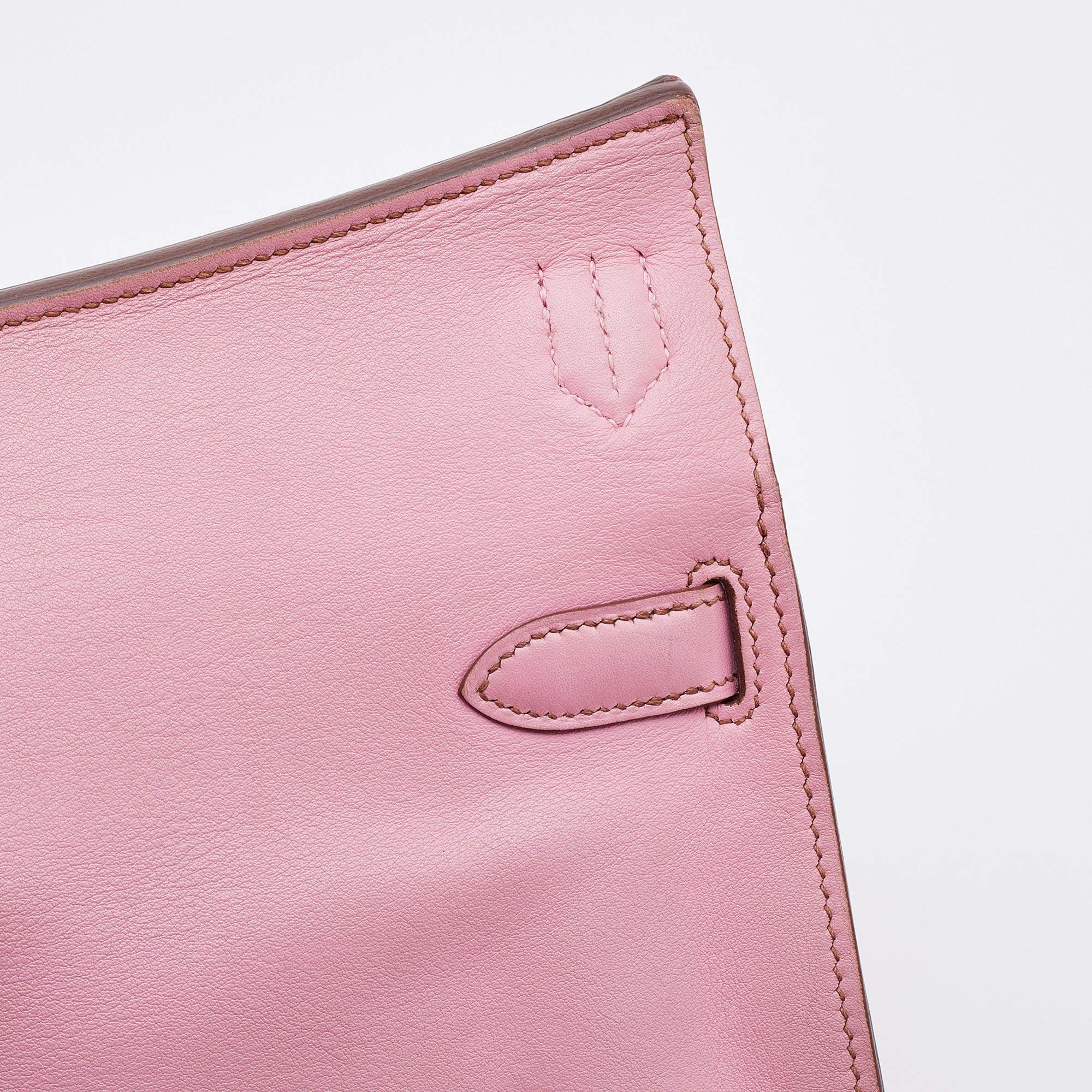 Hermes Pink Swift Leather Palladium Finish Jypsiere 28 Bag 12