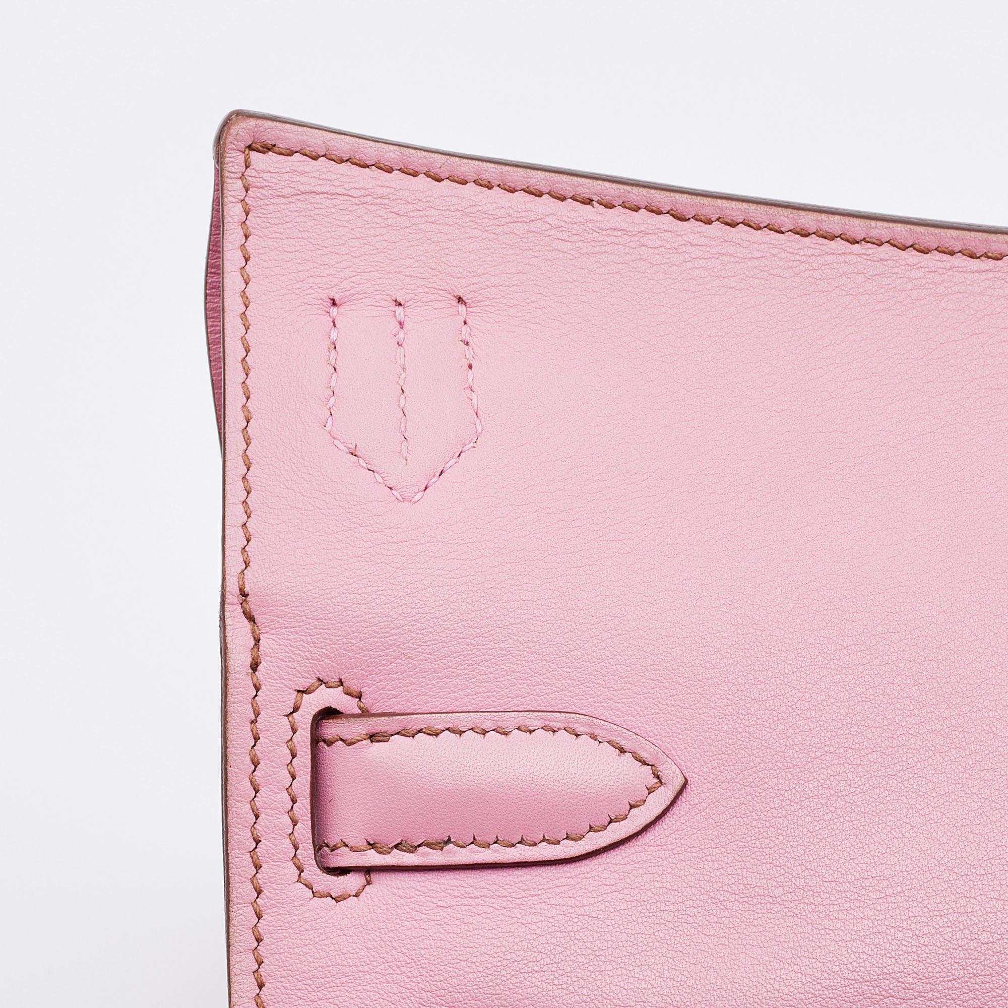 Hermes Pink Swift Leather Palladium Finish Jypsiere 28 Bag 13