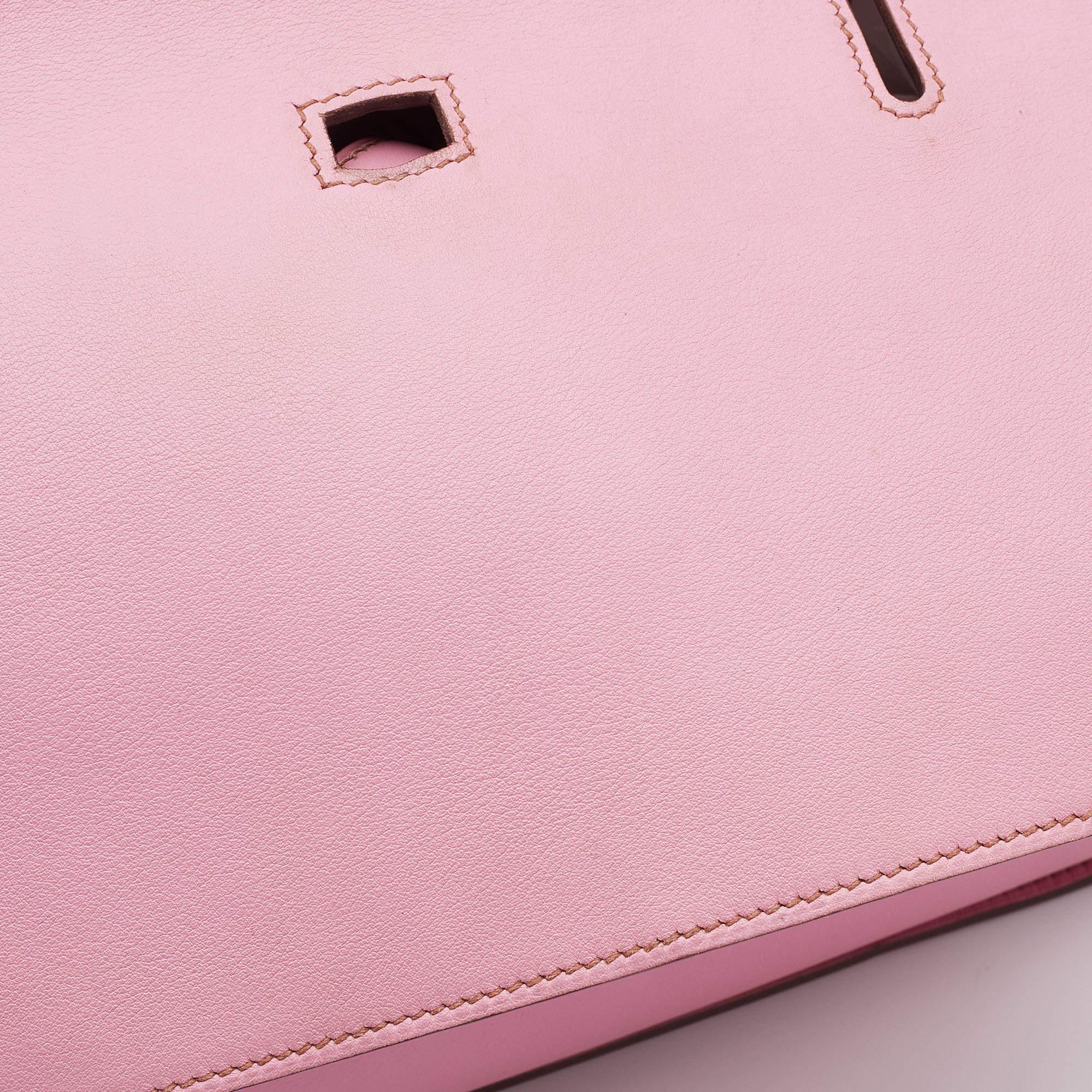 Hermes Pink Swift Leather Palladium Finish Jypsiere 28 Bag 16