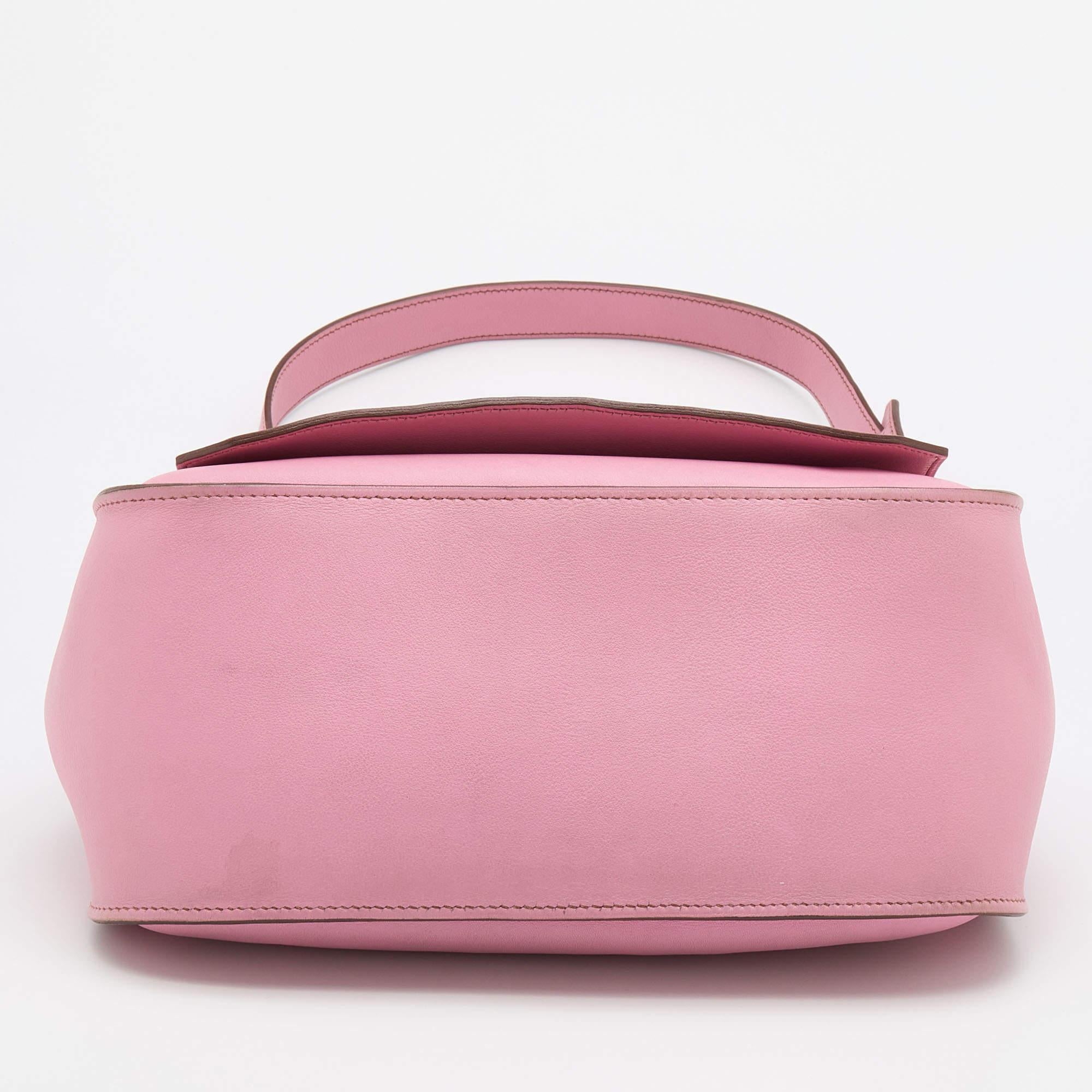 Women's Hermes Pink Swift Leather Palladium Finish Jypsiere 28 Bag