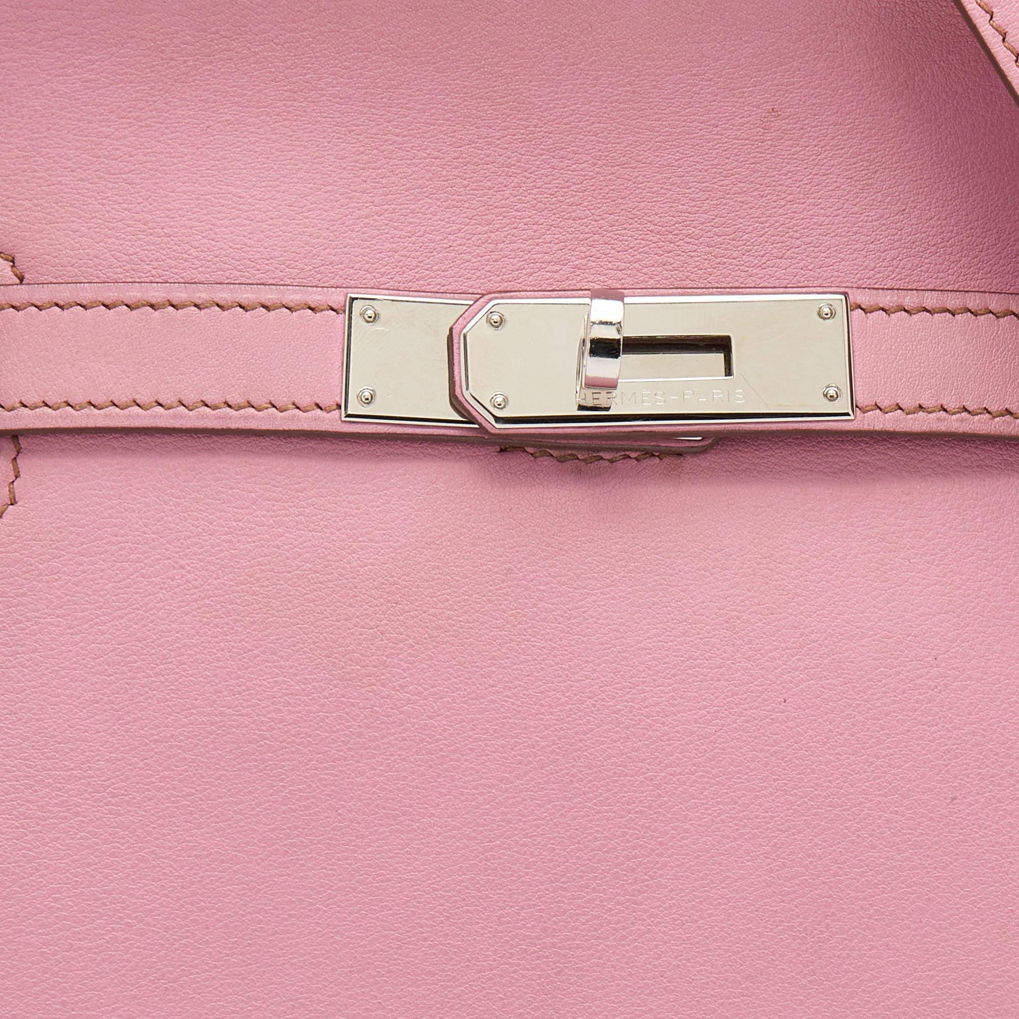Hermes Pink Swift Leather Palladium Finish Jypsiere 28 Bag 4