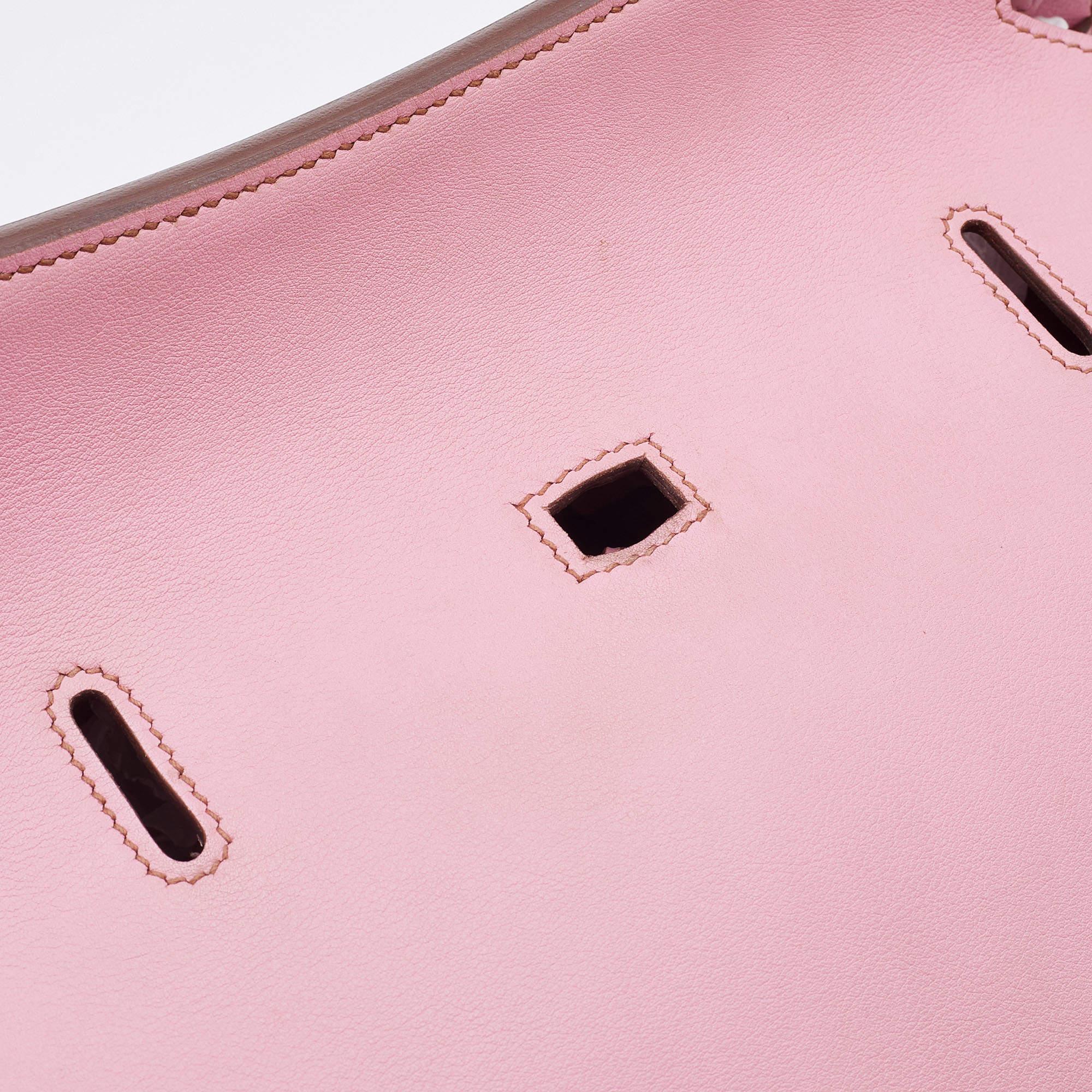 Hermes Pink Swift Leather Palladium Finish Jypsiere 28 Bag 5