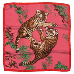 Gavroche en soie de tigre rose Hermès