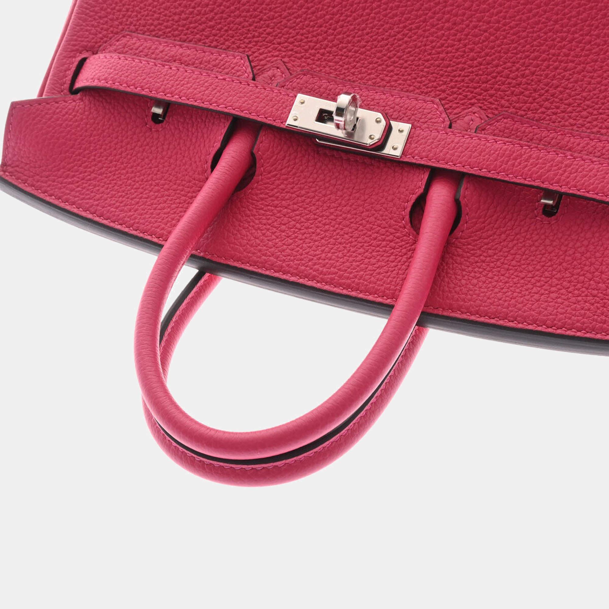 Women's Hermes Pink Togo Leather Palladium Hardware Birkin 25 Bag For Sale