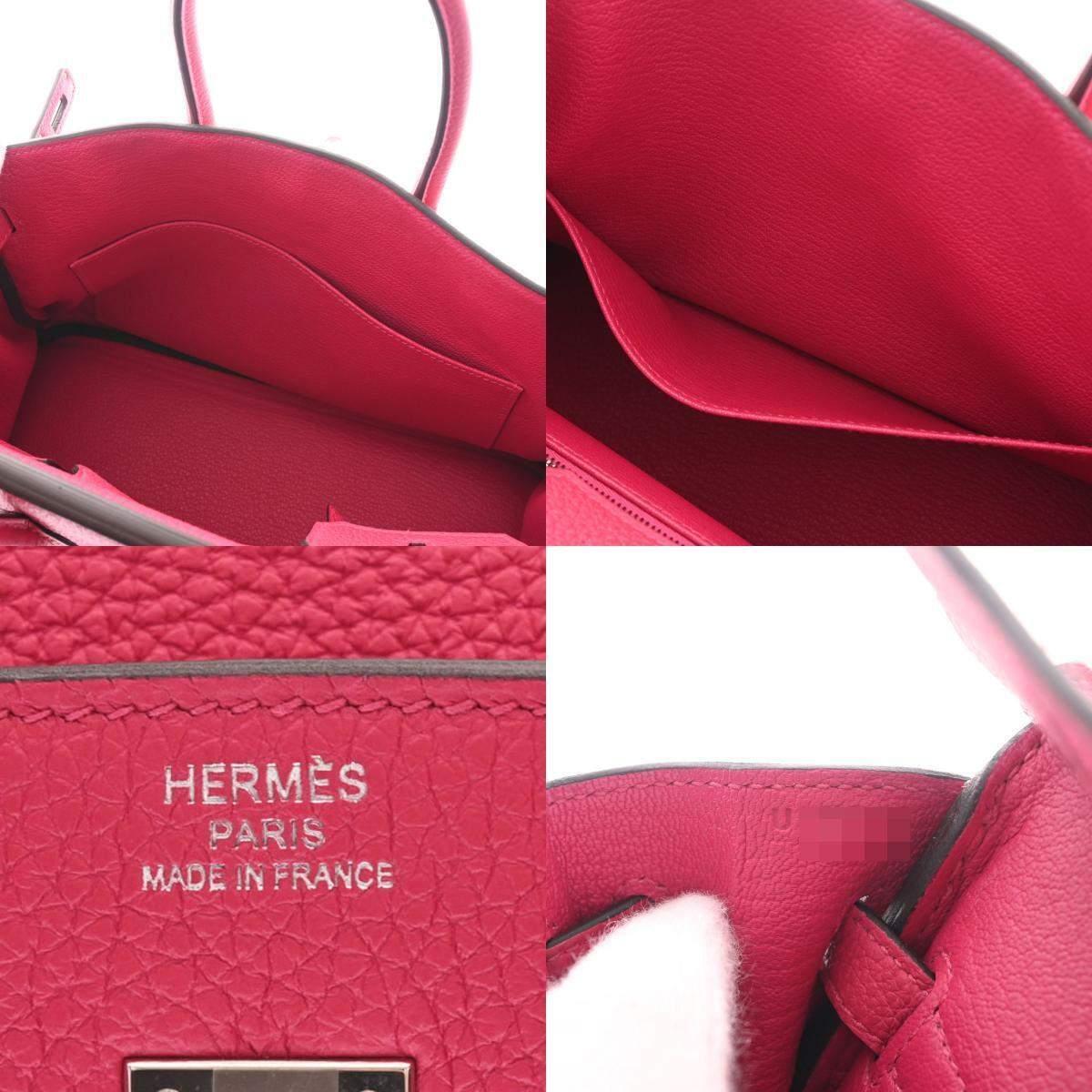 Hermes Pink Togo Leather Palladium Hardware Birkin 25 Bag For Sale 3