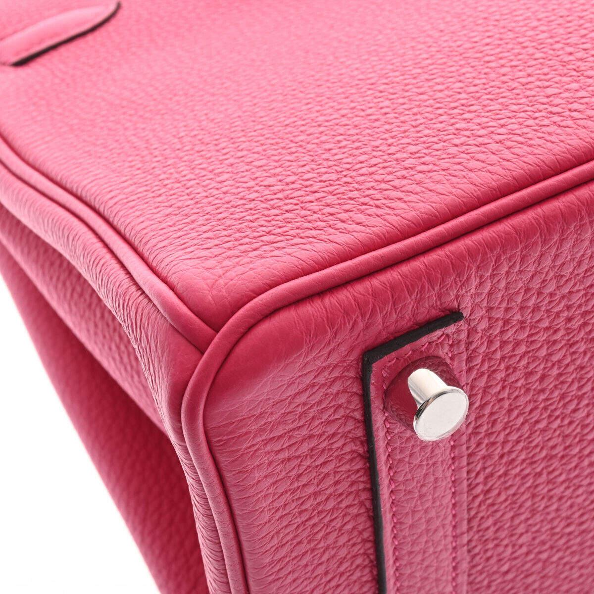 Hermes Pink Togo Leather Palladium Hardware Birkin 25 Bag For Sale 5