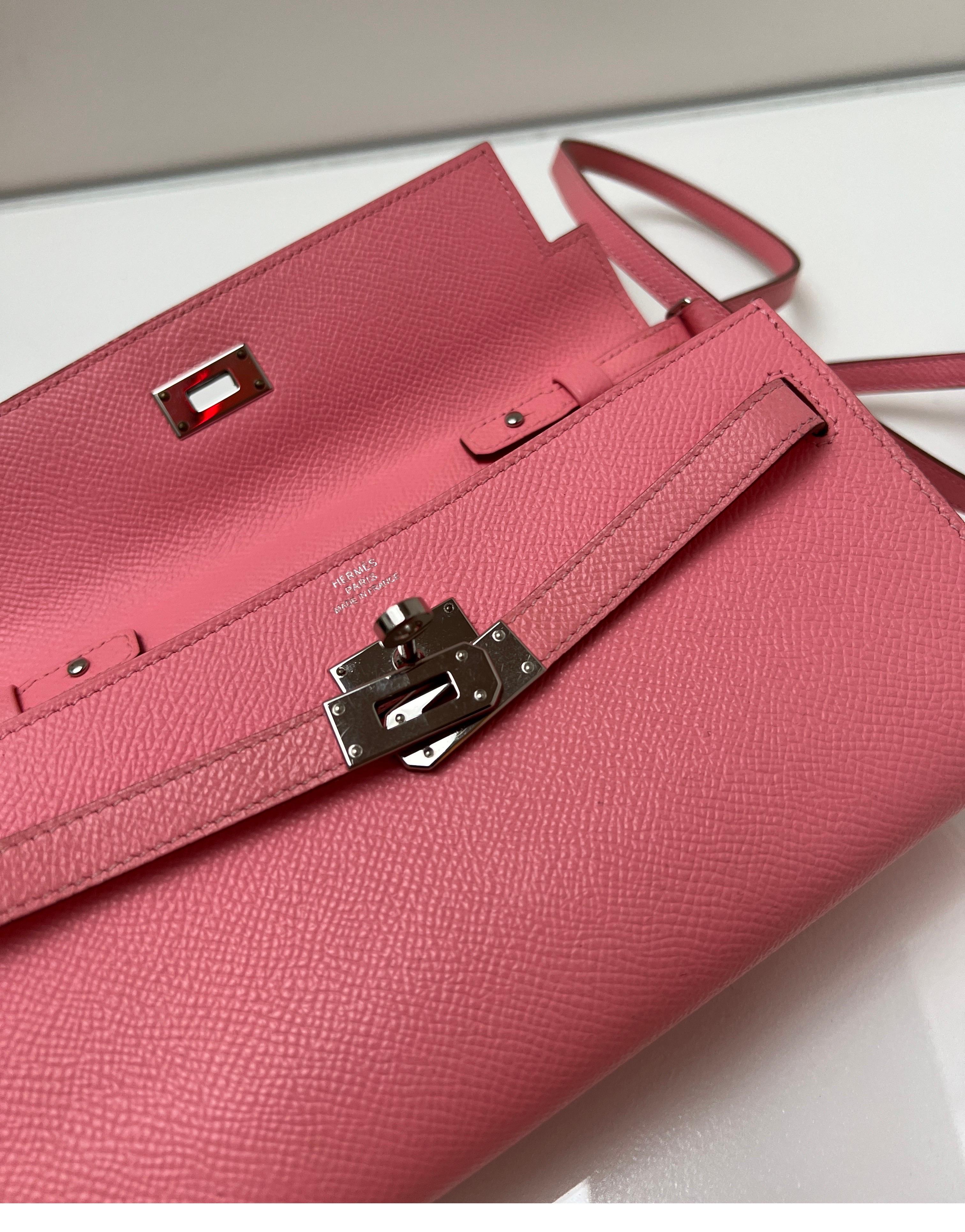 Hermes Pink Togo Wallet Crossbody Bag 5