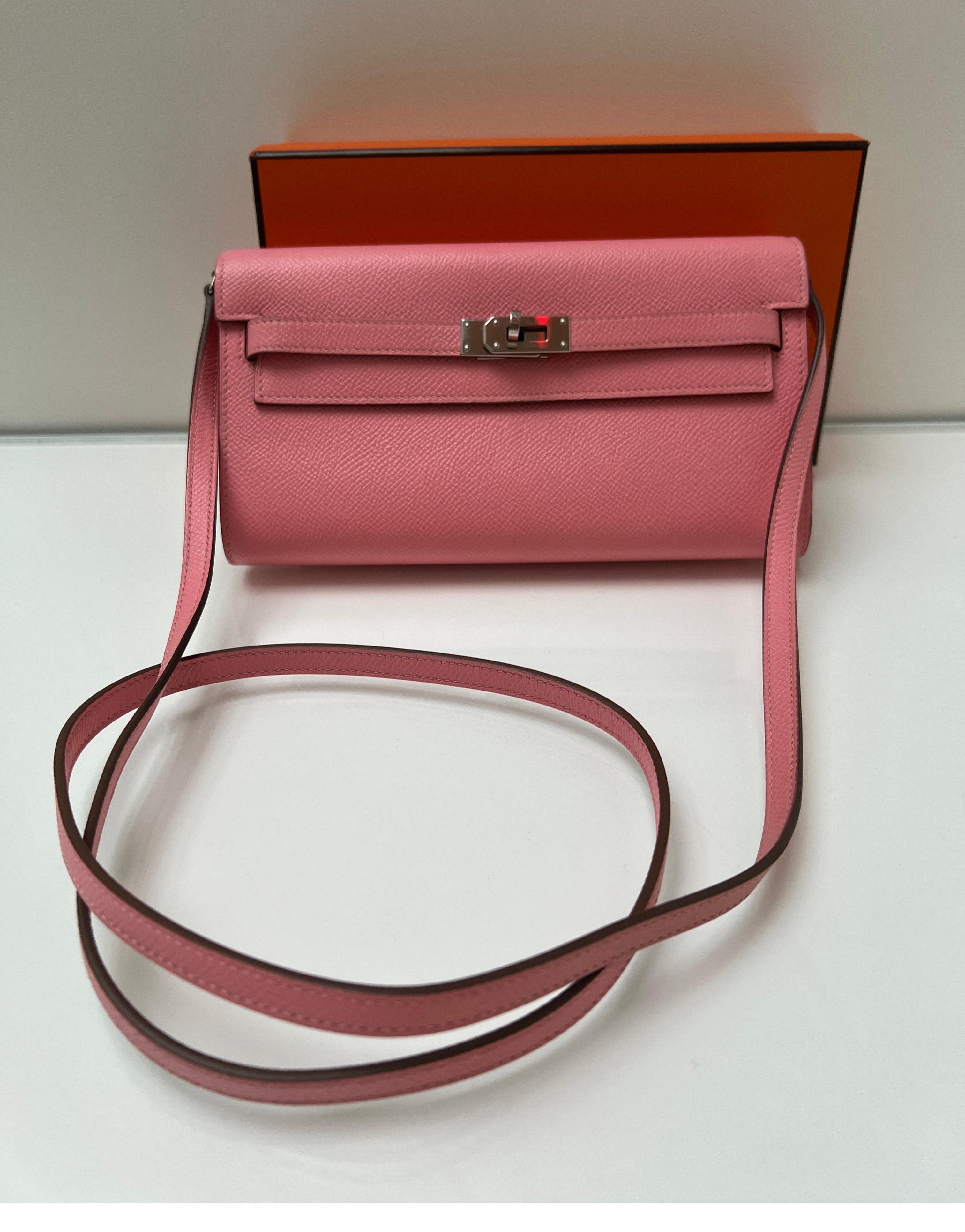 Hermes Pink Togo Wallet Crossbody Bag 10