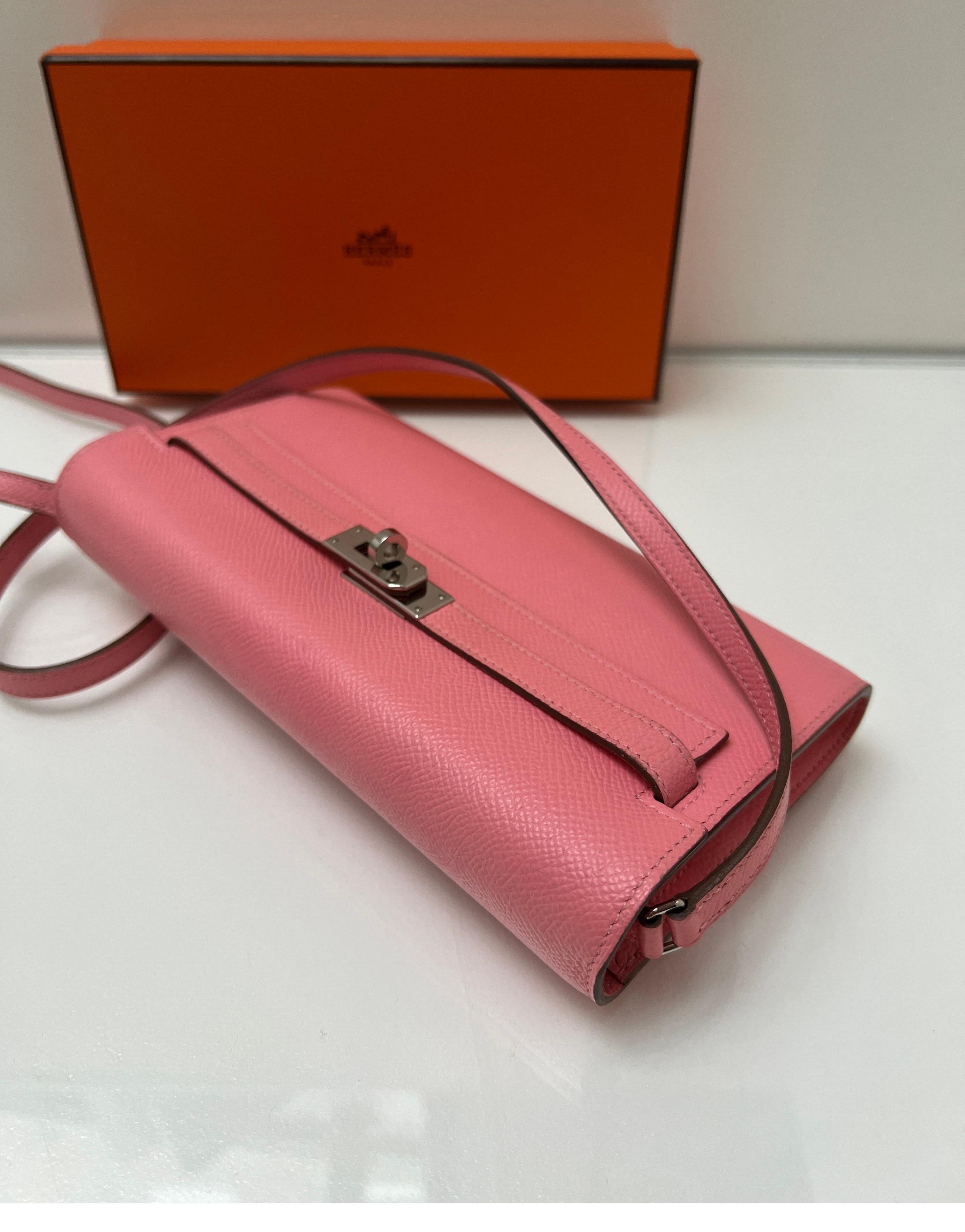 Hermes Pink Togo Wallet Crossbody Bag 14