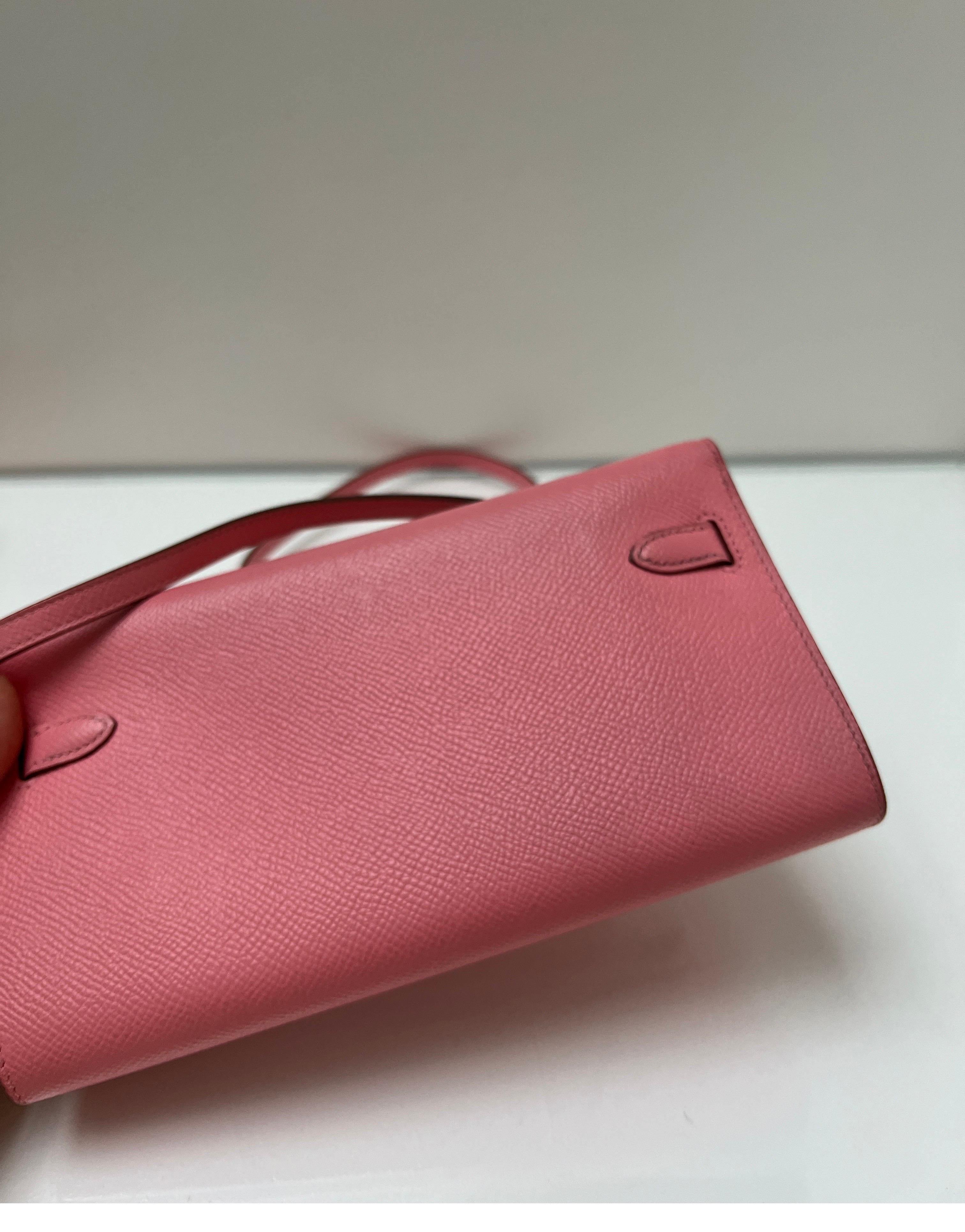 Hermes Pink Togo Wallet Crossbody Bag 1