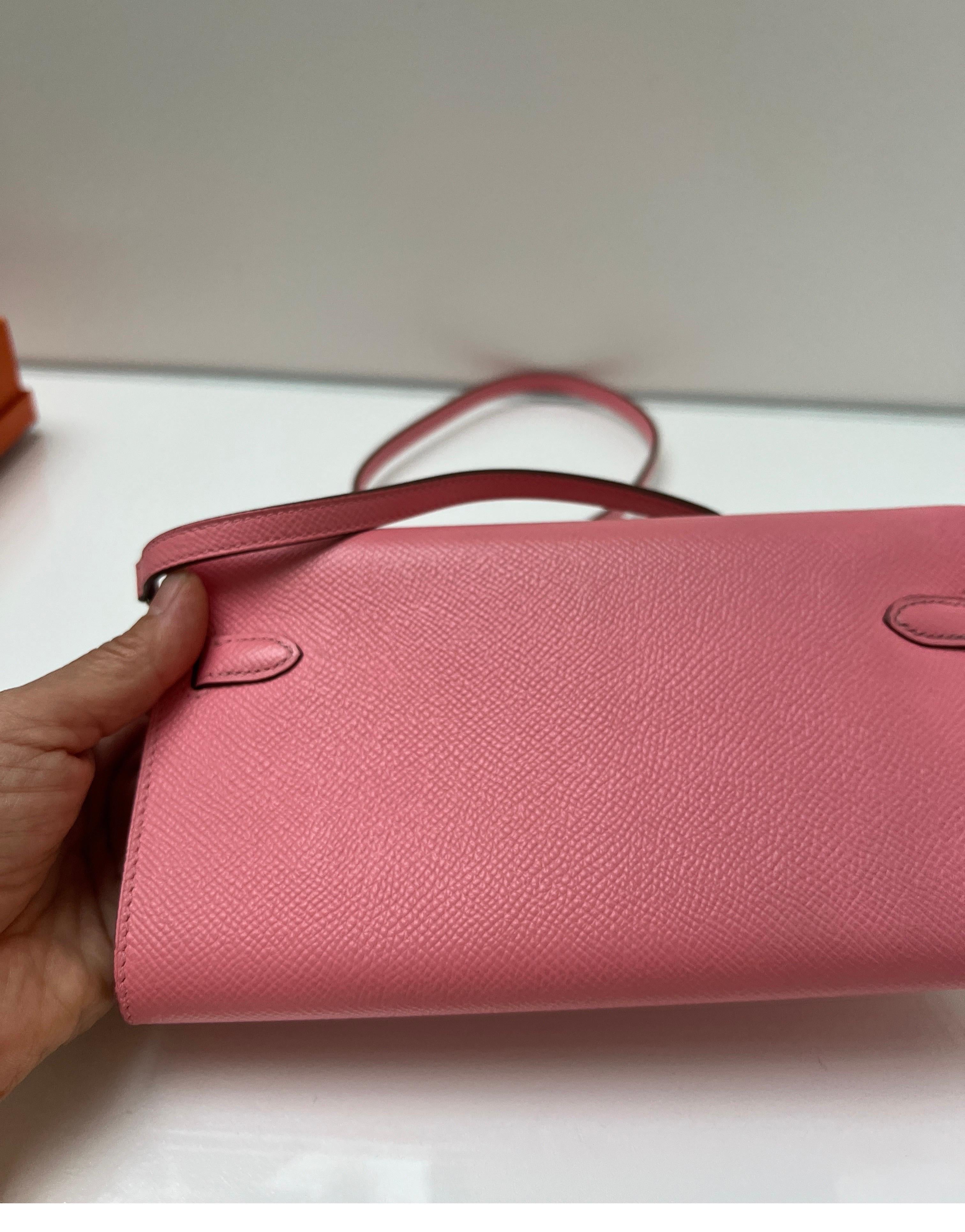 Hermes Pink Togo Wallet Crossbody Bag 2