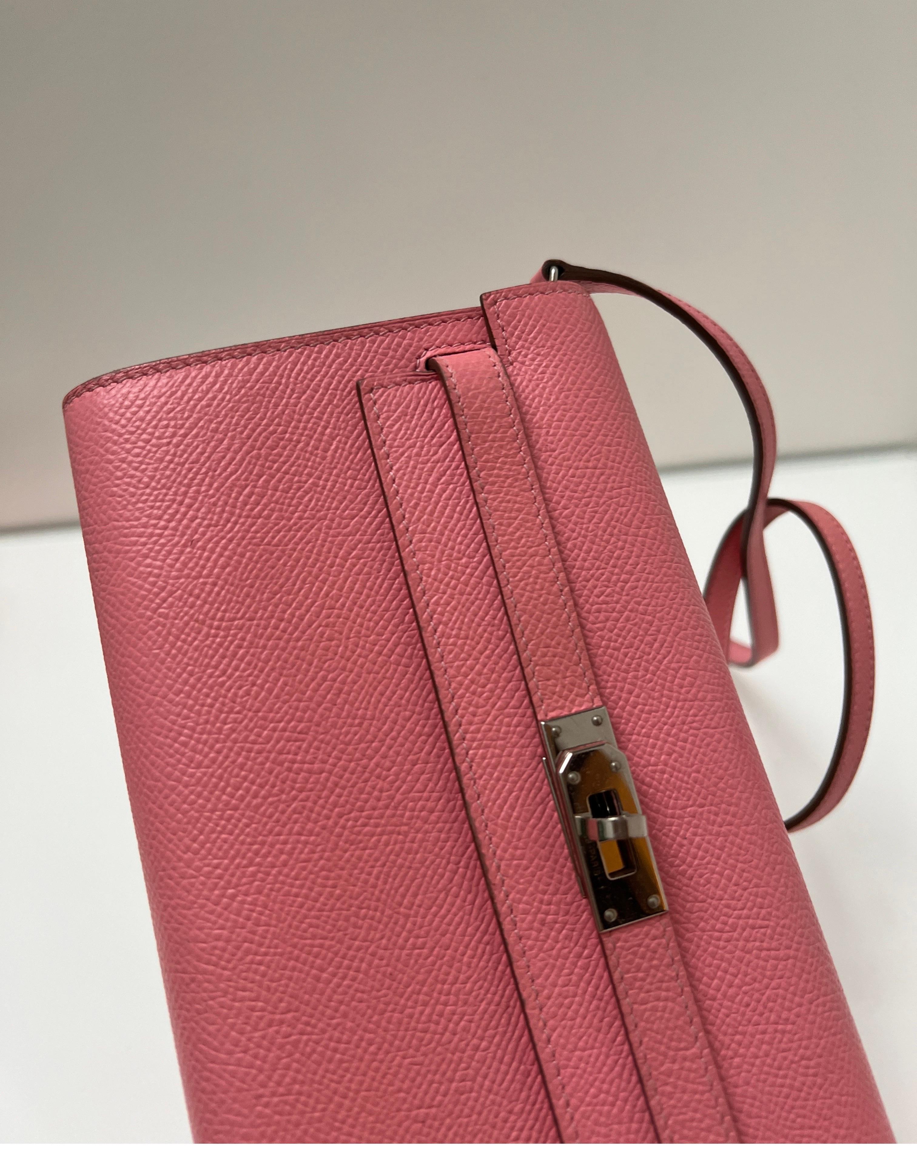 Hermes Pink Togo Wallet Crossbody Bag 3